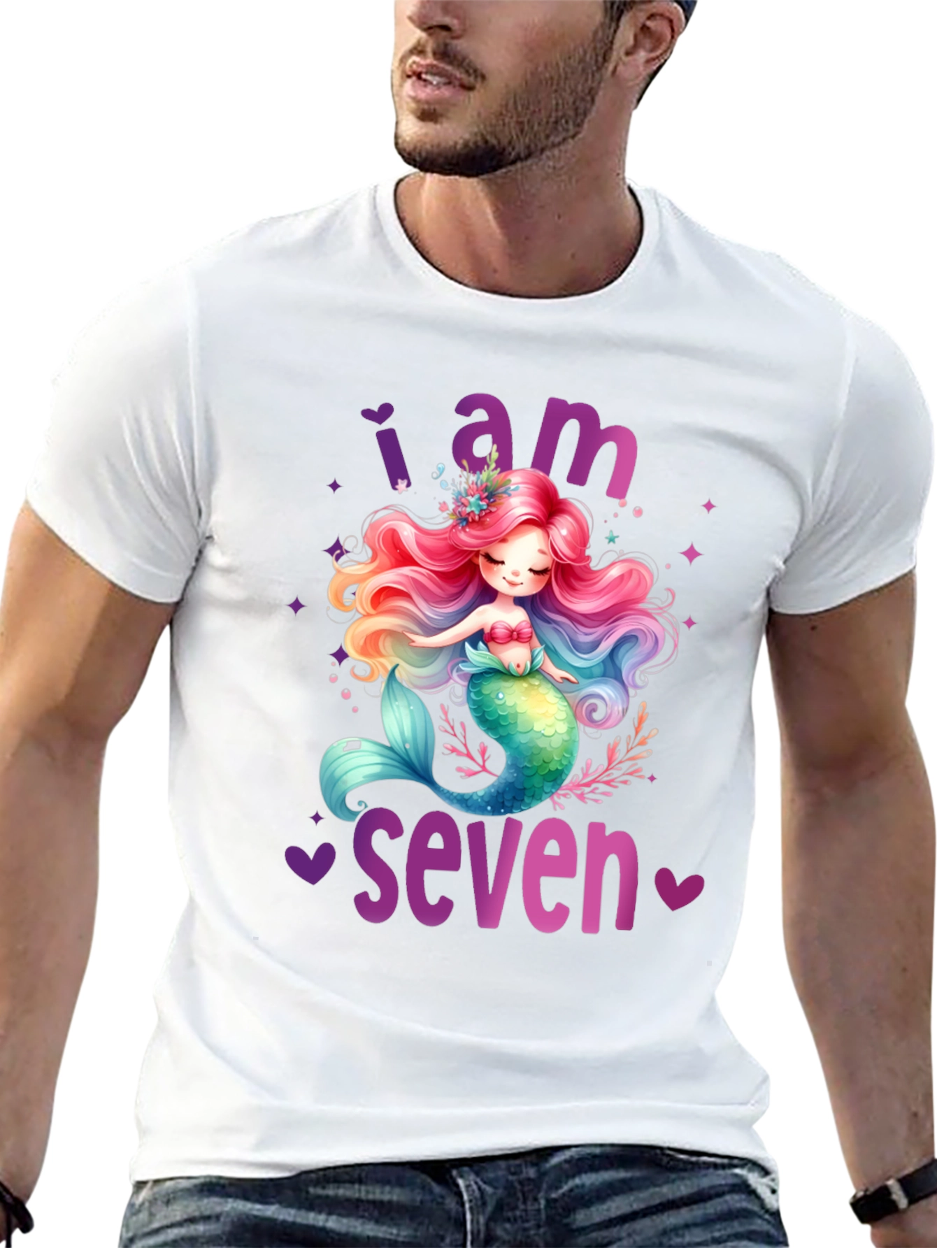 Mermaid Birthday T-Shirt - I Am Seven