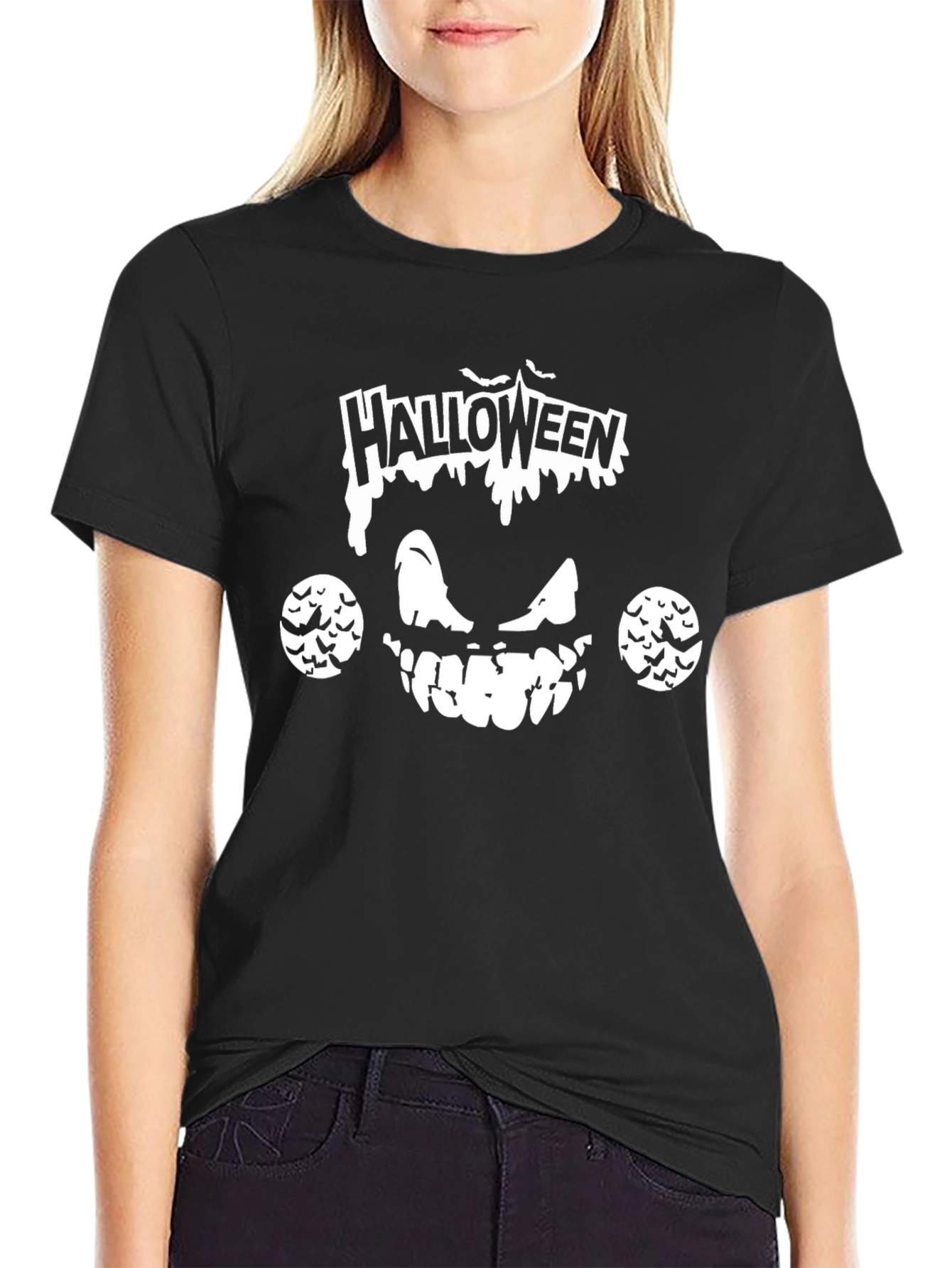 Halloween Scary Face Graphic T-Shirt