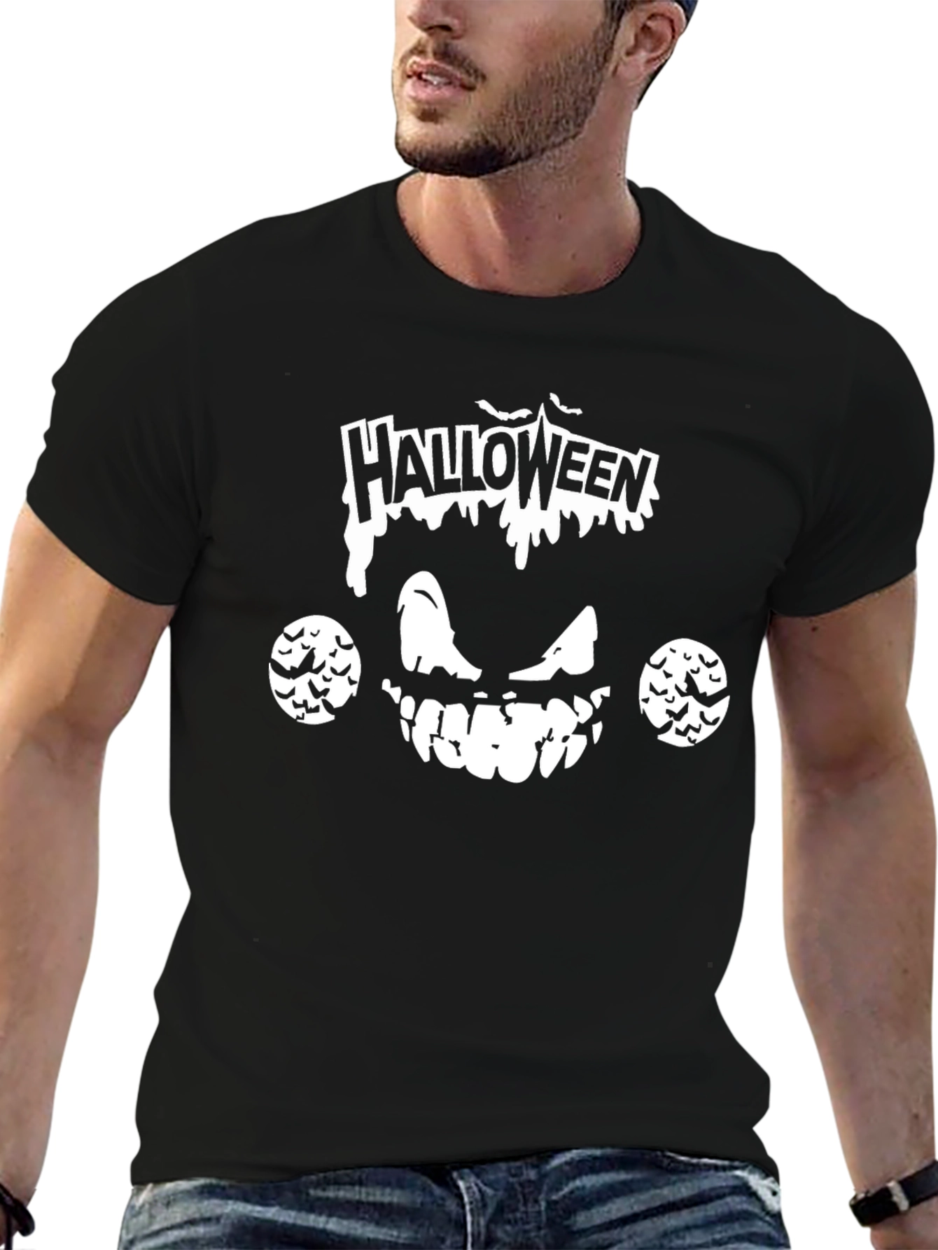 Halloween Scary Face Graphic T-Shirt