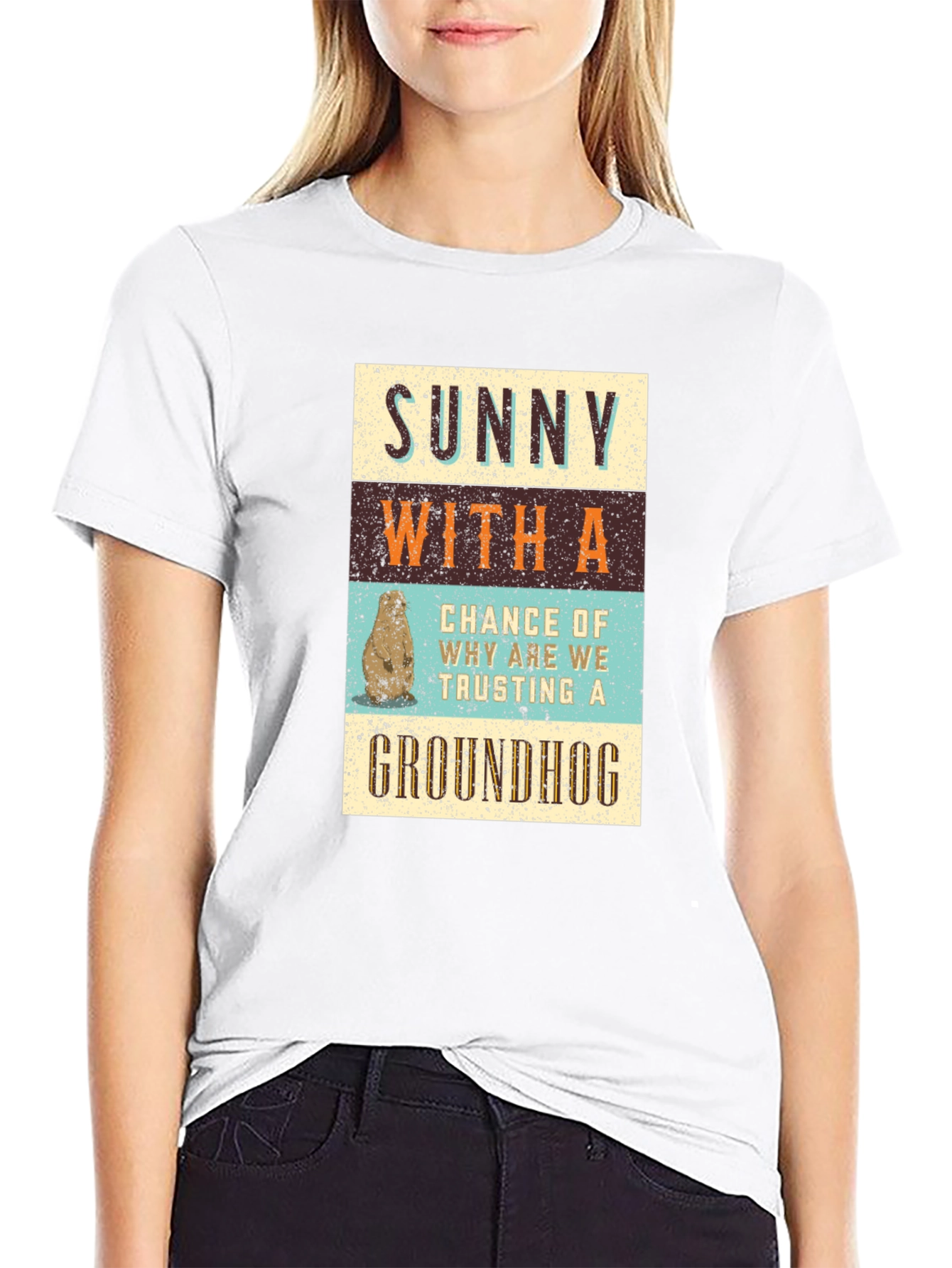 Funny Groundhog Day T-Shirt: Sunny With a Chance