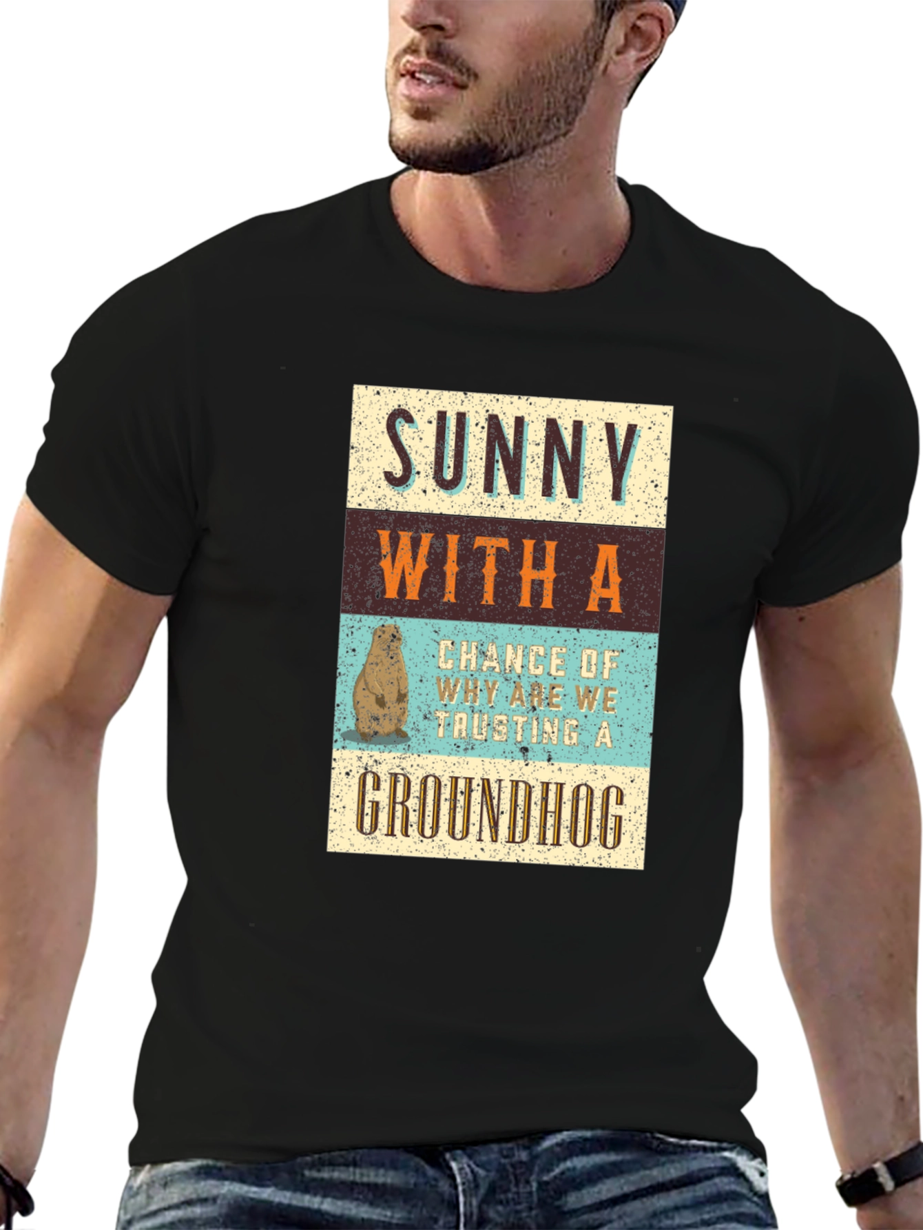 Funny Groundhog Day T-Shirt: Sunny With a Chance