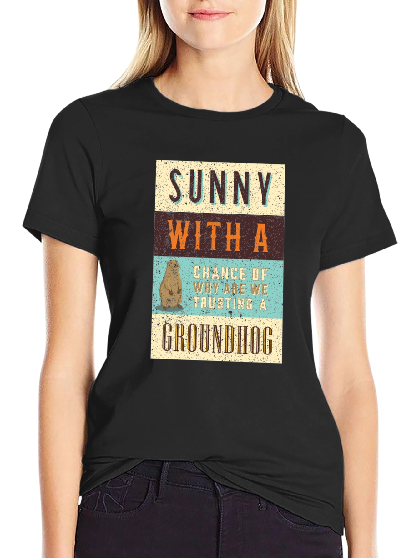 Funny Groundhog Day T-Shirt: Sunny With a Chance