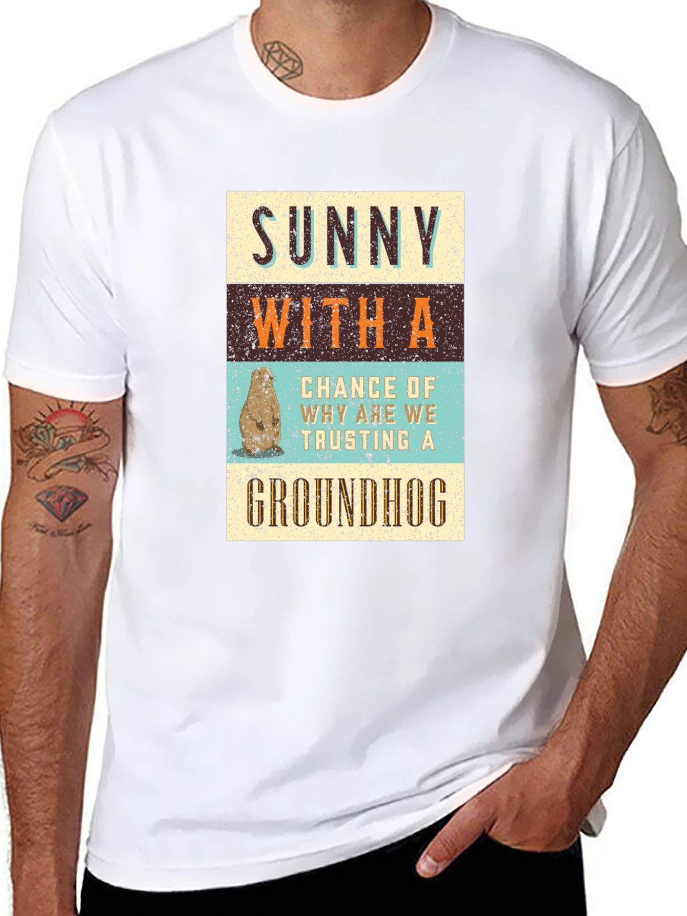 Funny Groundhog Day T-Shirt: Sunny With a Chance