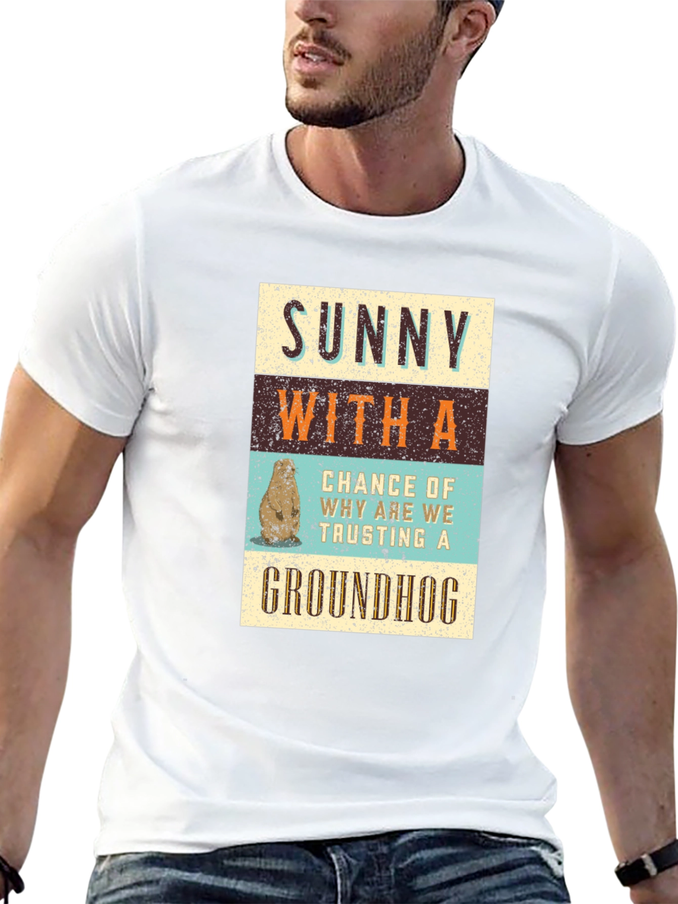 Funny Groundhog Day T-Shirt: Sunny With a Chance