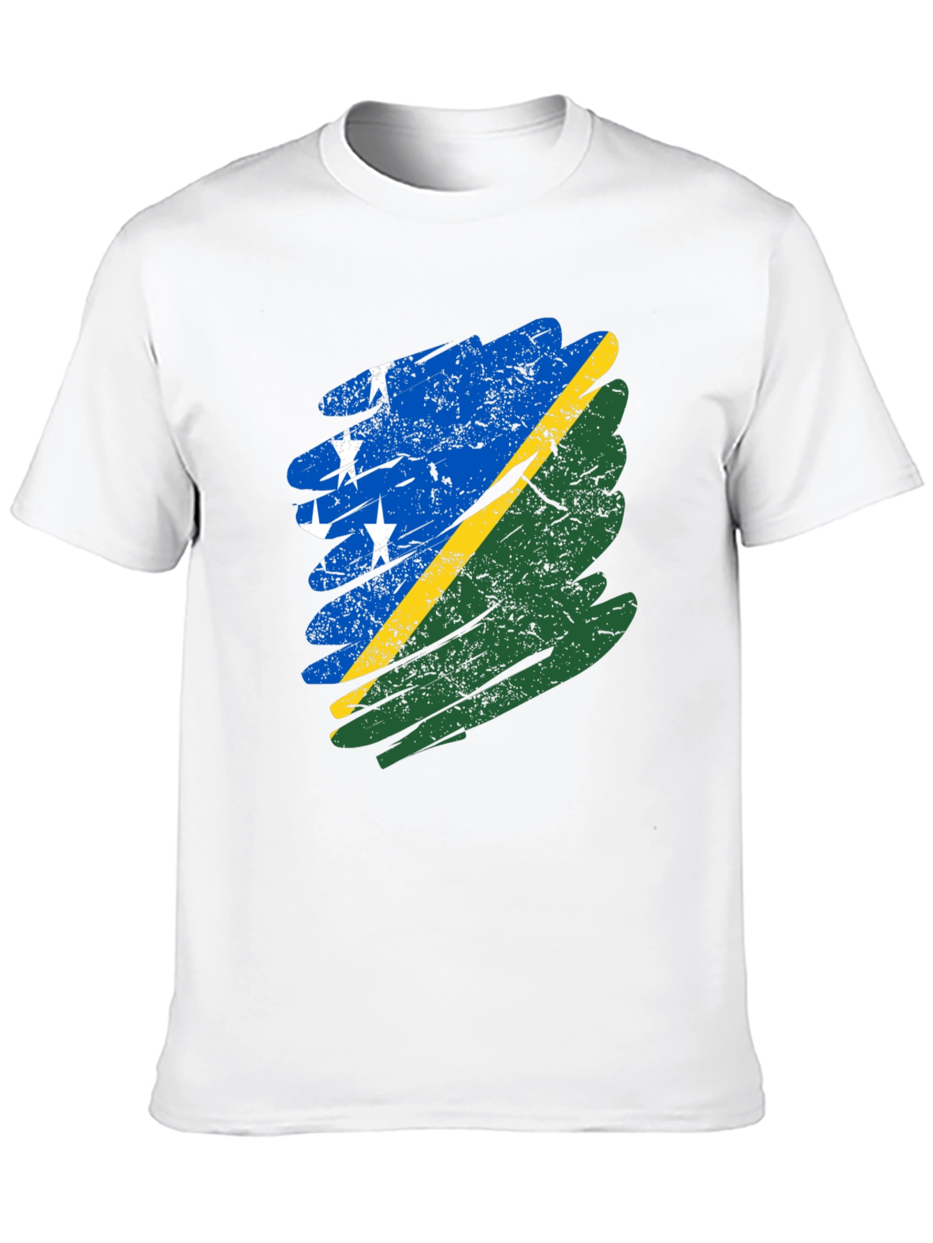 Solomon Islands Flag T-Shirt - Distressed Graphic Tee