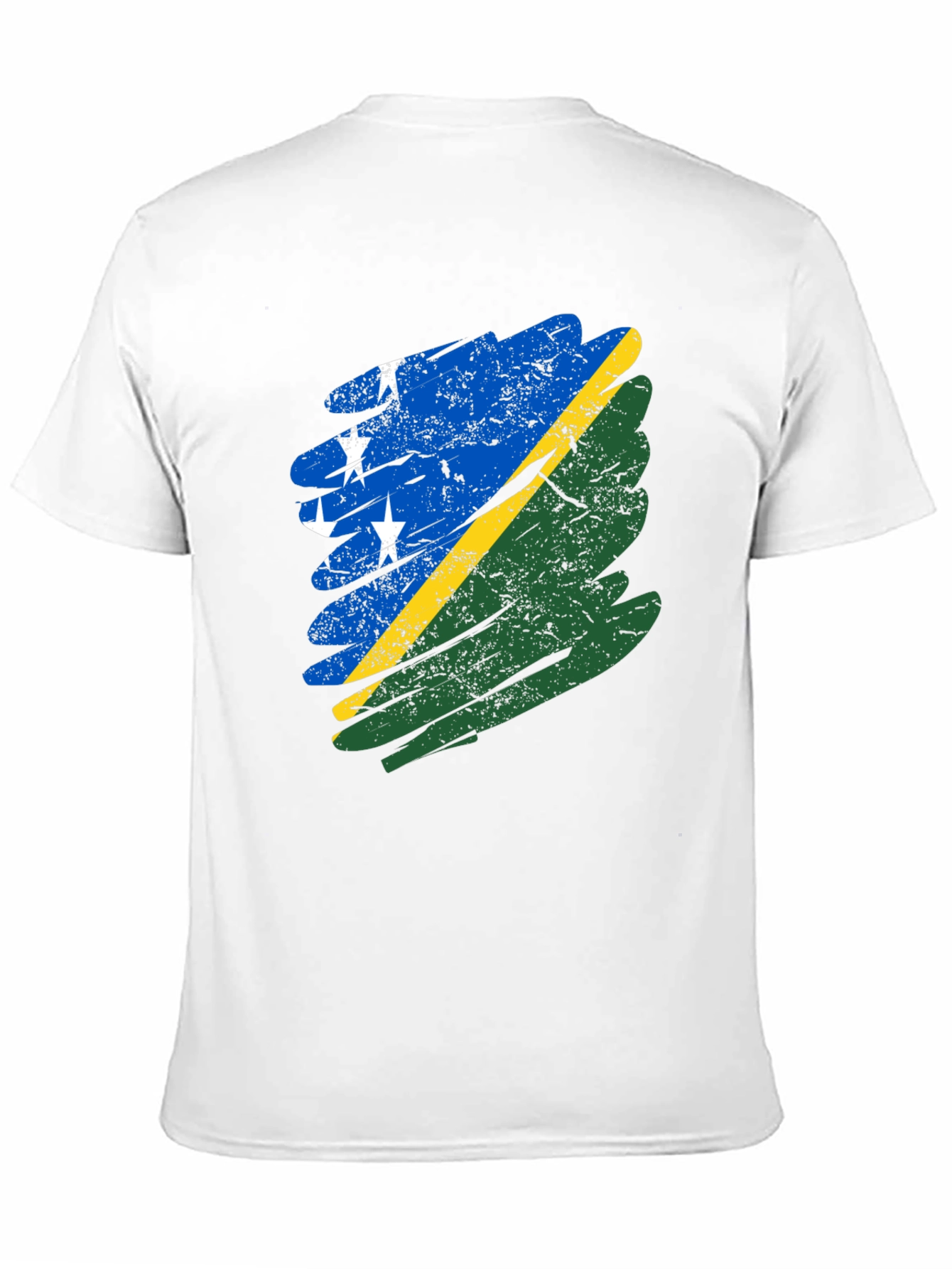 Solomon Islands Flag T-Shirt - Distressed Graphic Tee