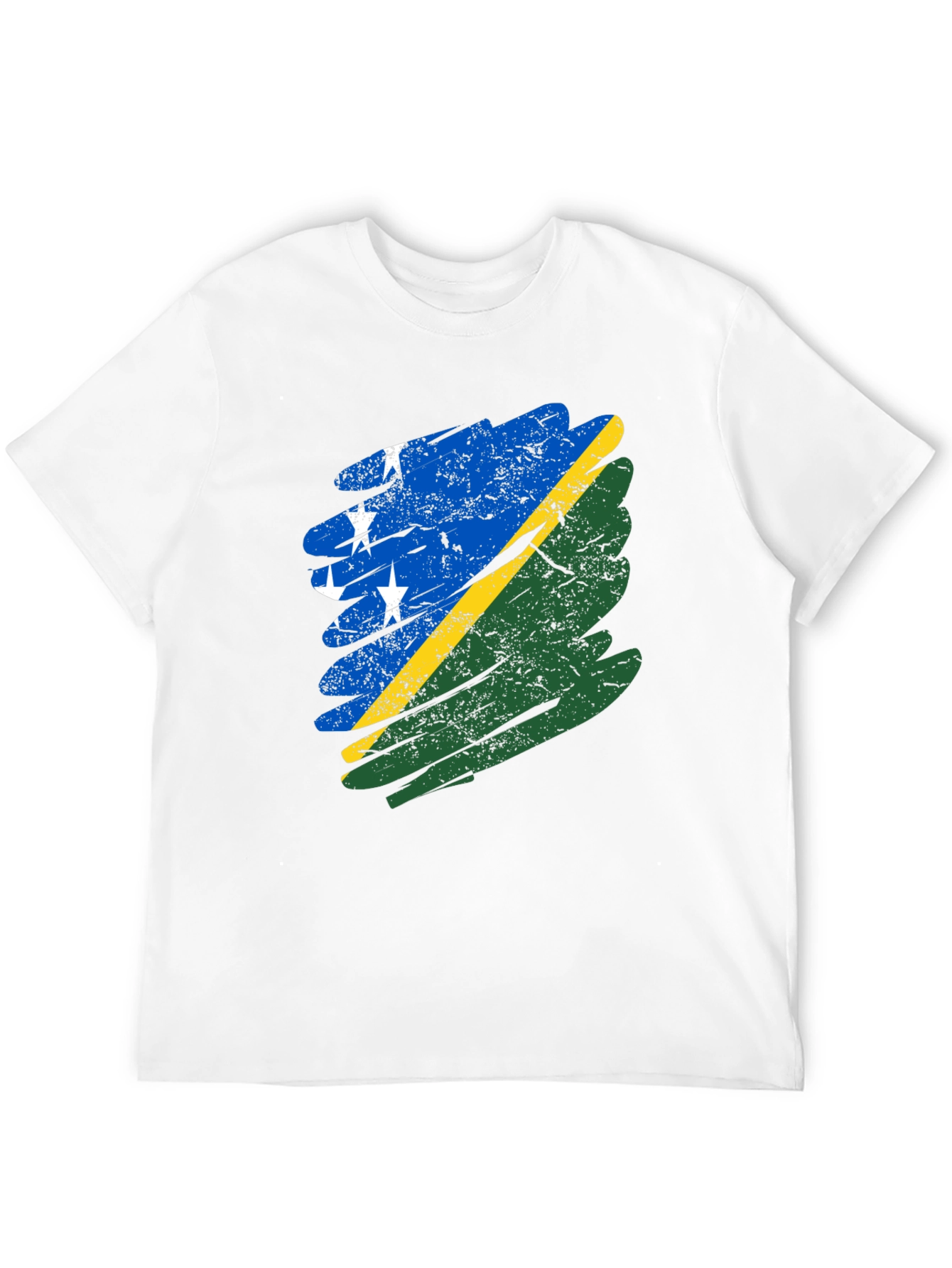 Solomon Islands Flag T-Shirt - Distressed Graphic Tee