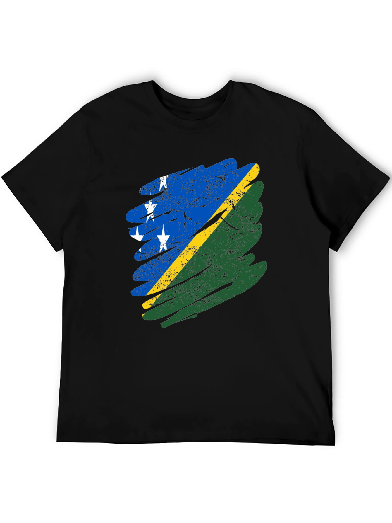Solomon Islands Flag T-Shirt - Distressed Graphic Tee