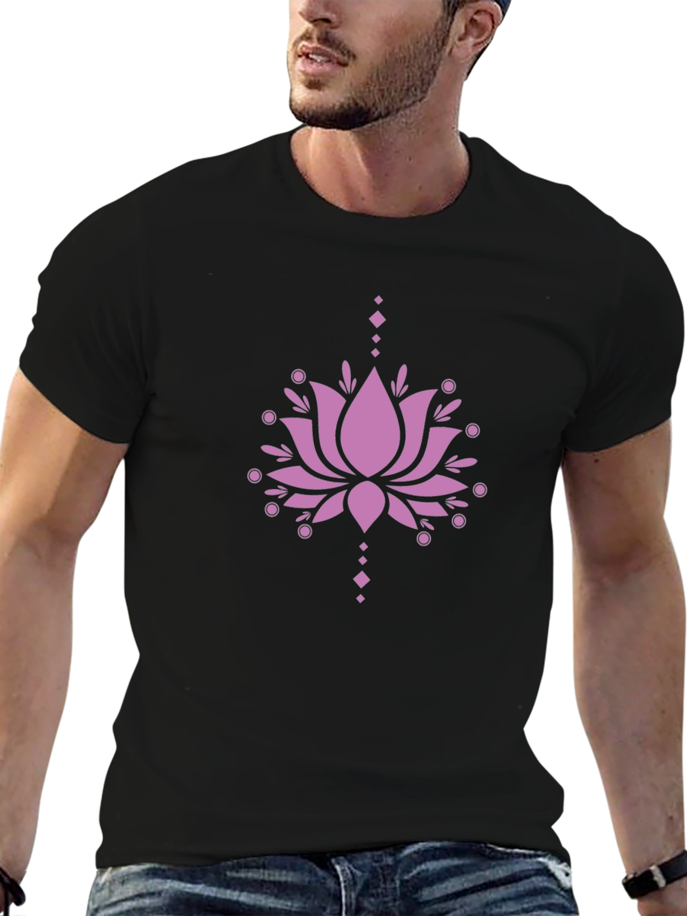Lotus Graphic Black Tee