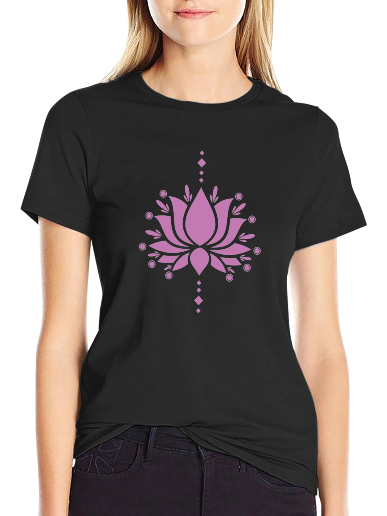 Lotus Graphic Black Tee