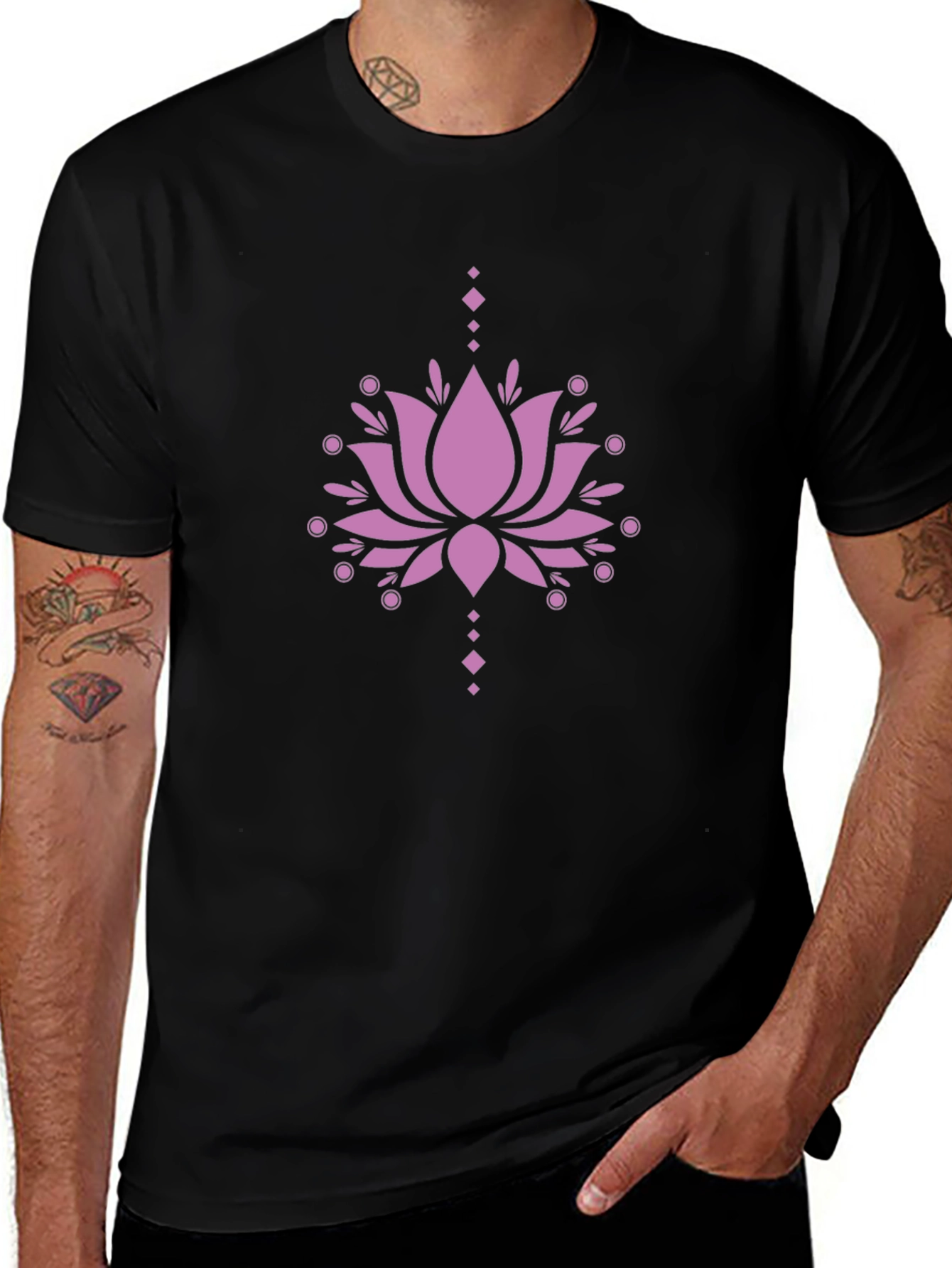 Lotus Graphic Black Tee