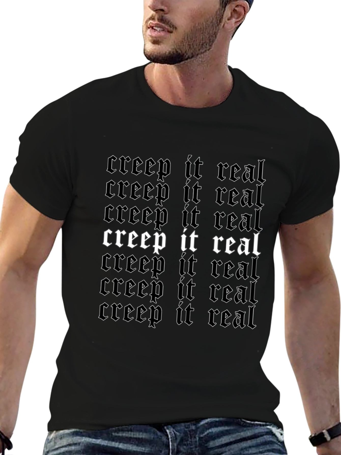 Creep It Real Graphic Tee - Gothic Style