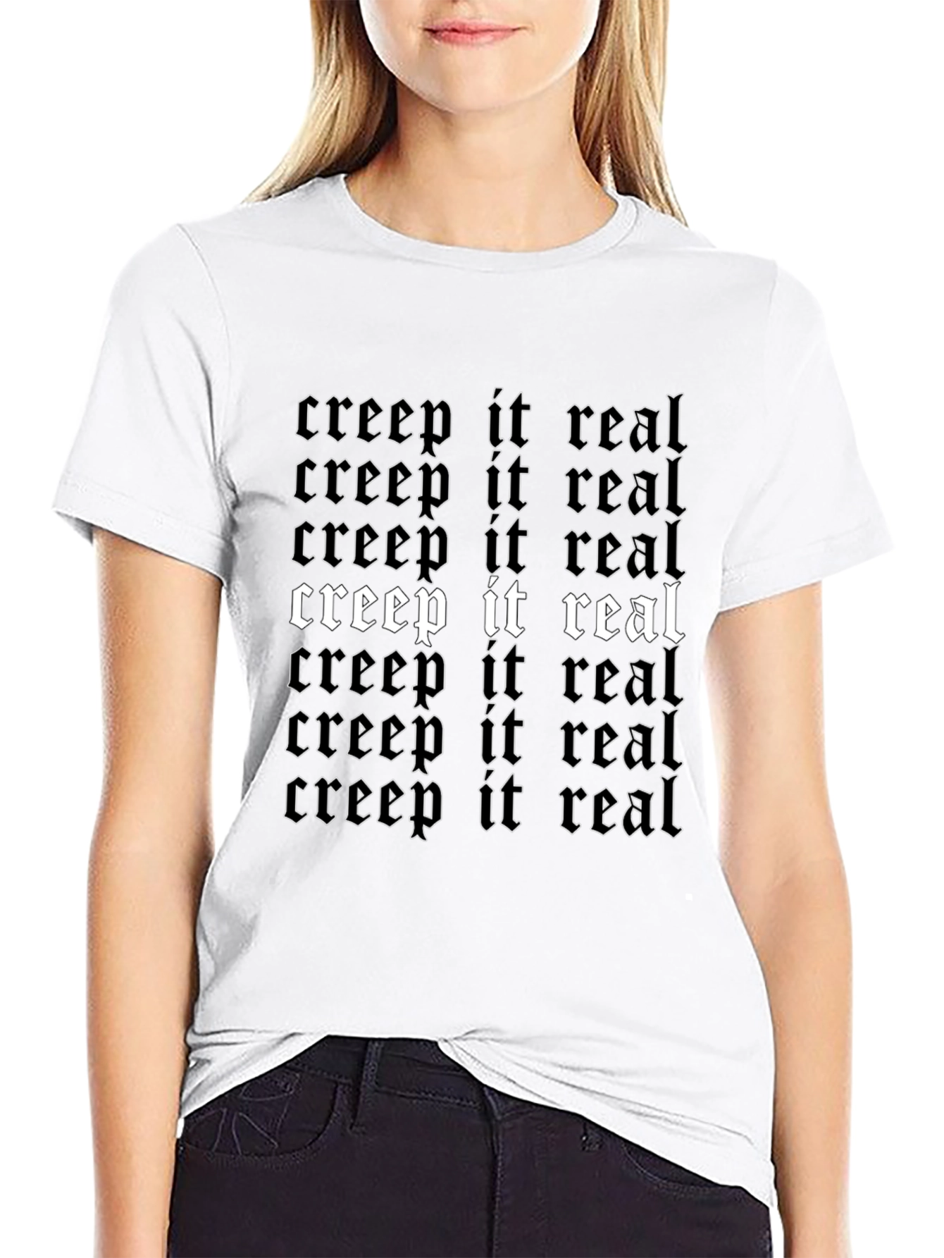 Creep It Real Graphic Tee - Gothic Style
