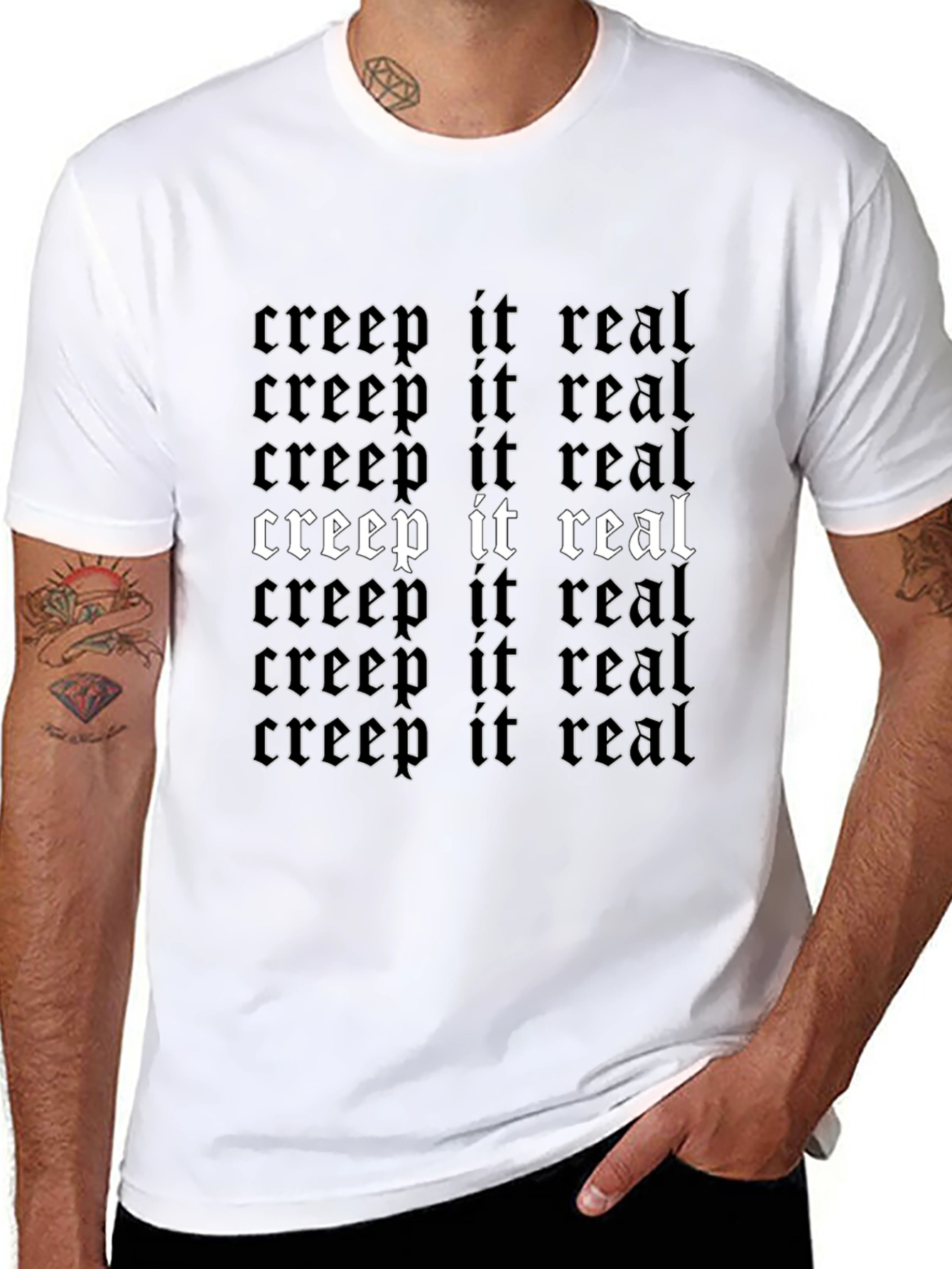 Creep It Real Graphic Tee - Gothic Style