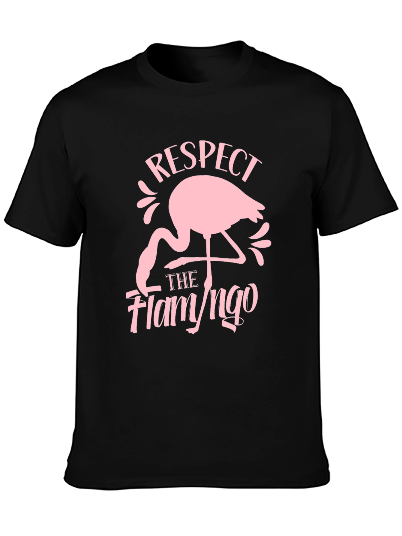 Respect the Flamingo Black Graphic Tee