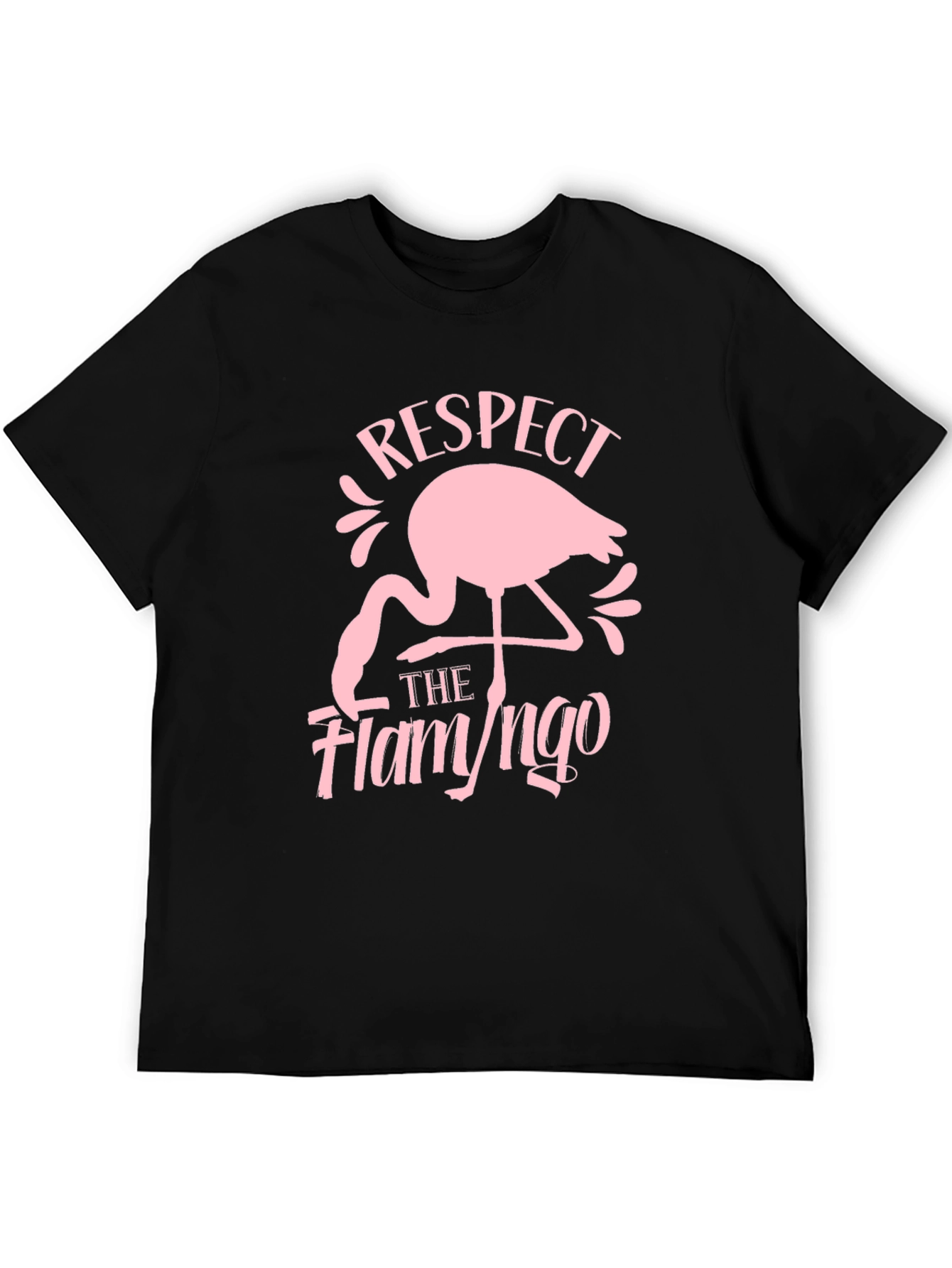 Respect the Flamingo Black Graphic Tee