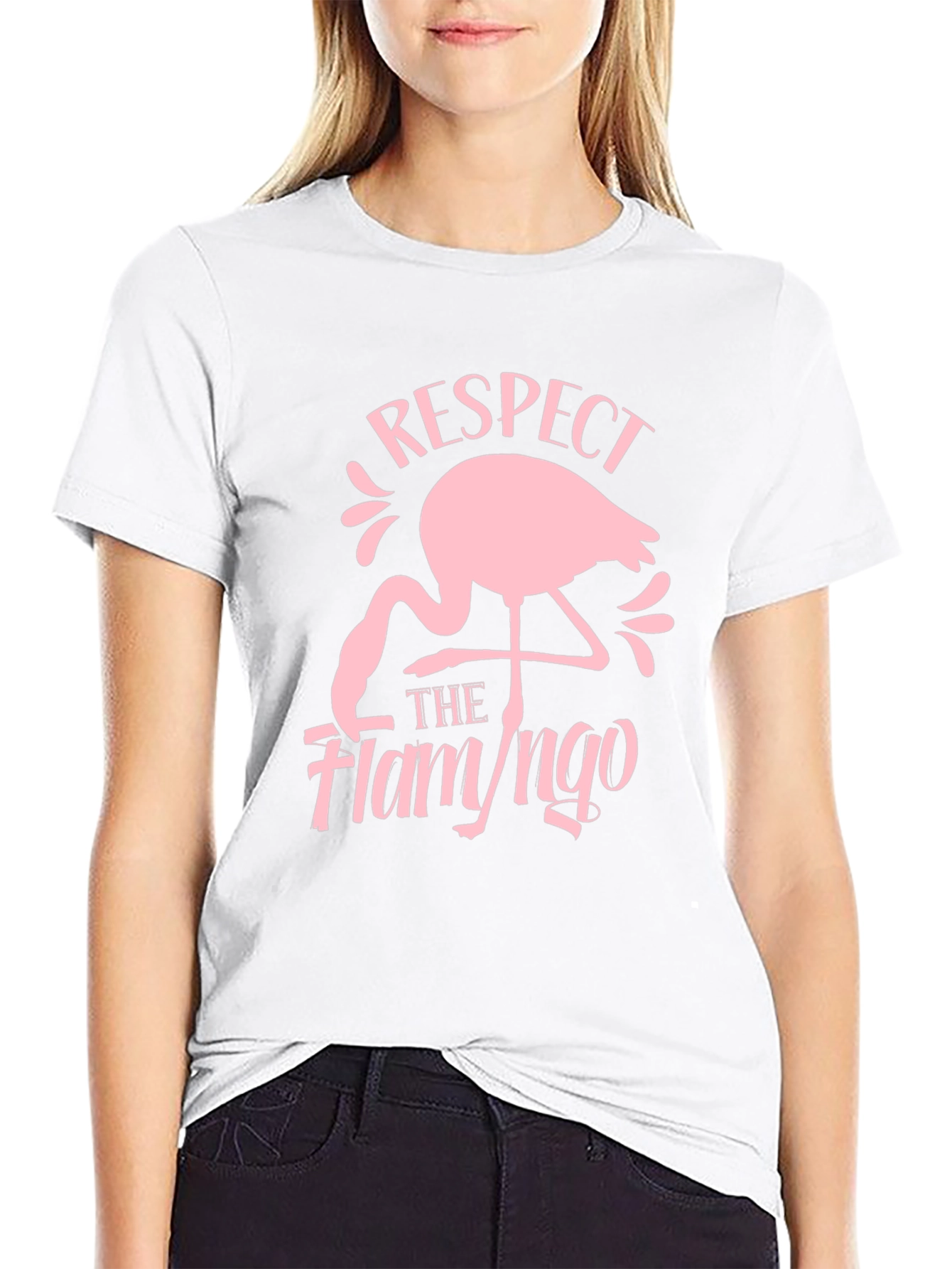 Respect the Flamingo Black Graphic Tee