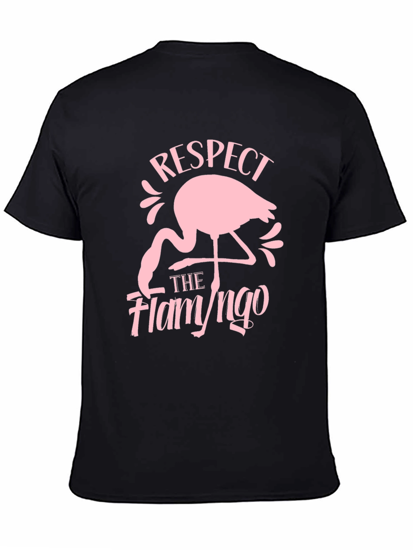 Respect the Flamingo Black Graphic Tee