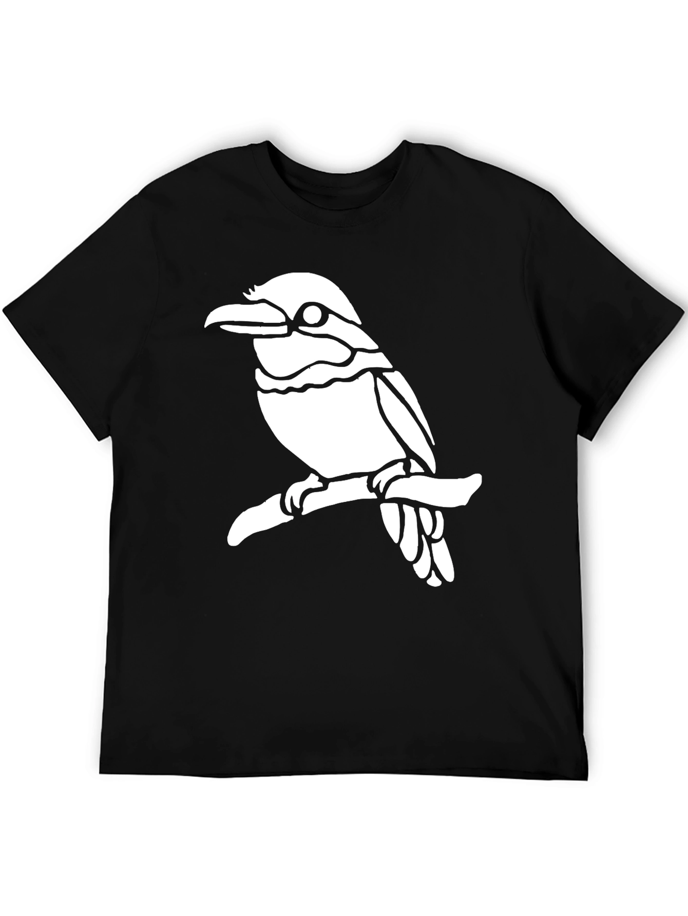 Bird On Branch Graphic Tee - Black