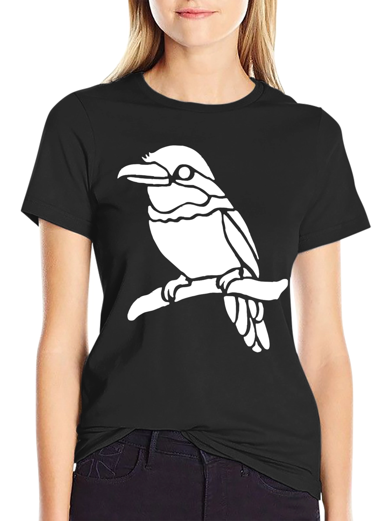 Bird On Branch Graphic Tee - Black