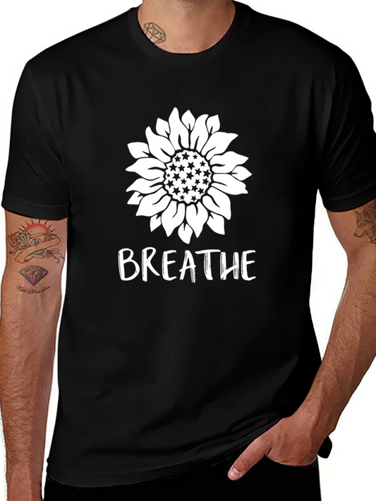 Breathe Sunflower Graphic T-Shirt - Relaxed Fit