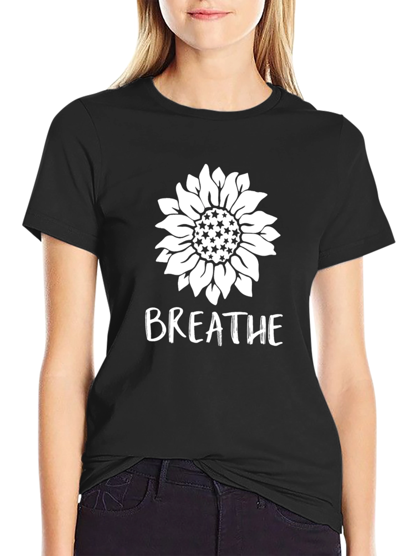 Breathe Sunflower Graphic T-Shirt - Relaxed Fit