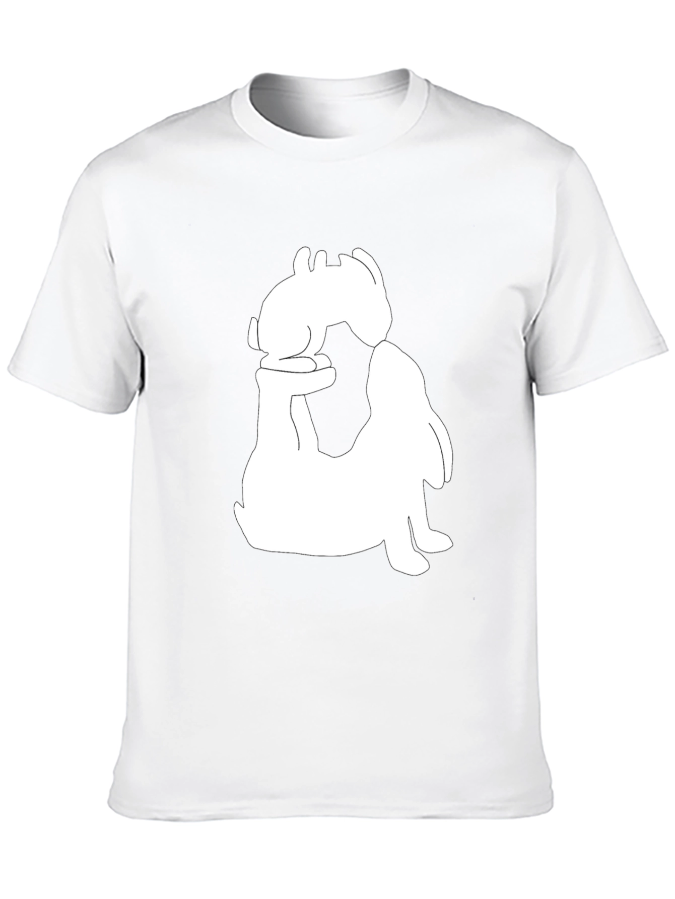 Black T-Shirt with Rabbit Graphic