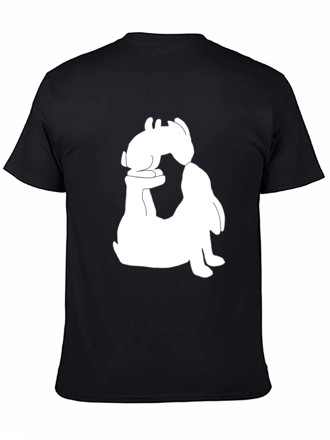 Black T-Shirt with Rabbit Graphic