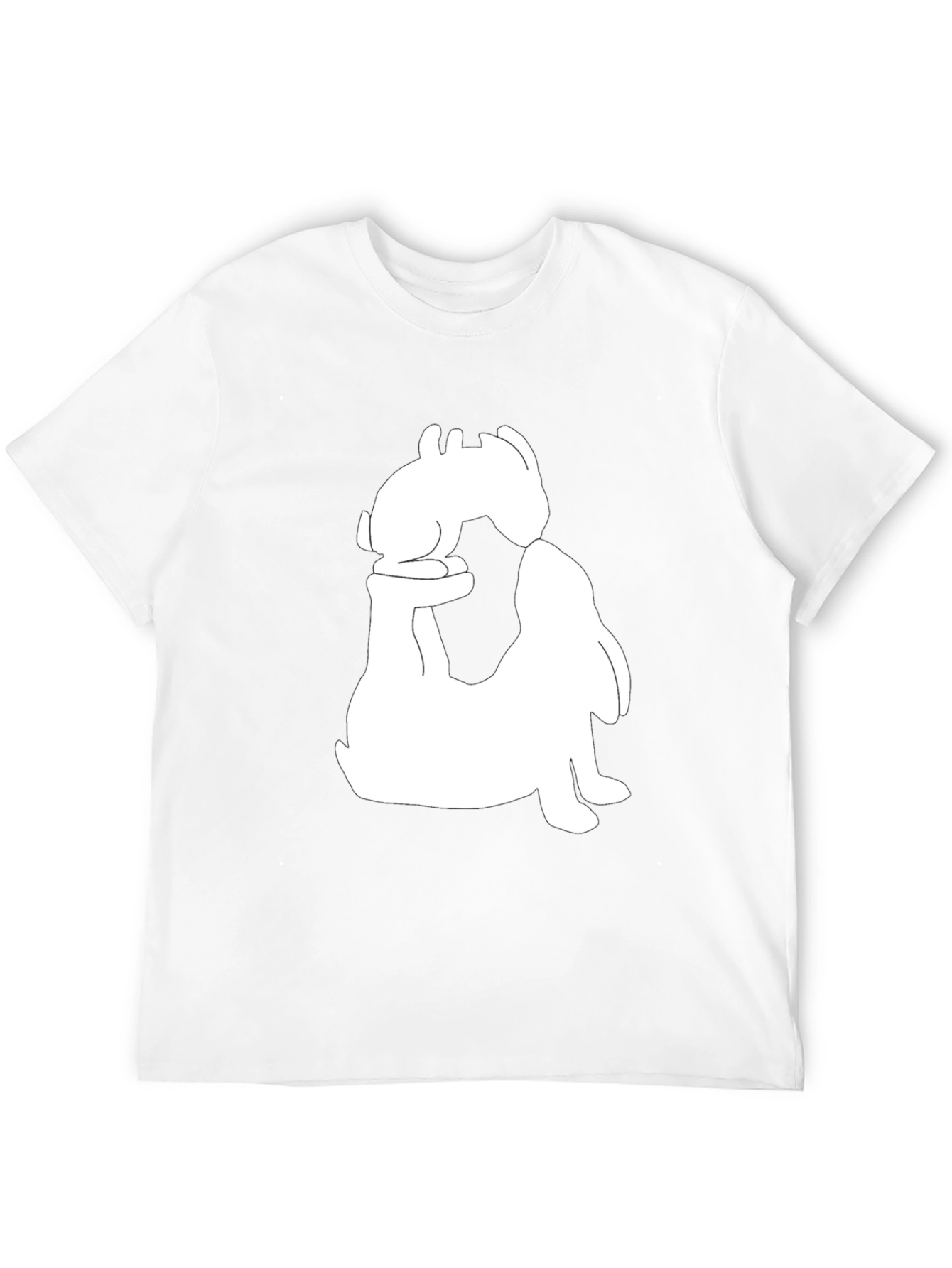 Black T-Shirt with Rabbit Graphic