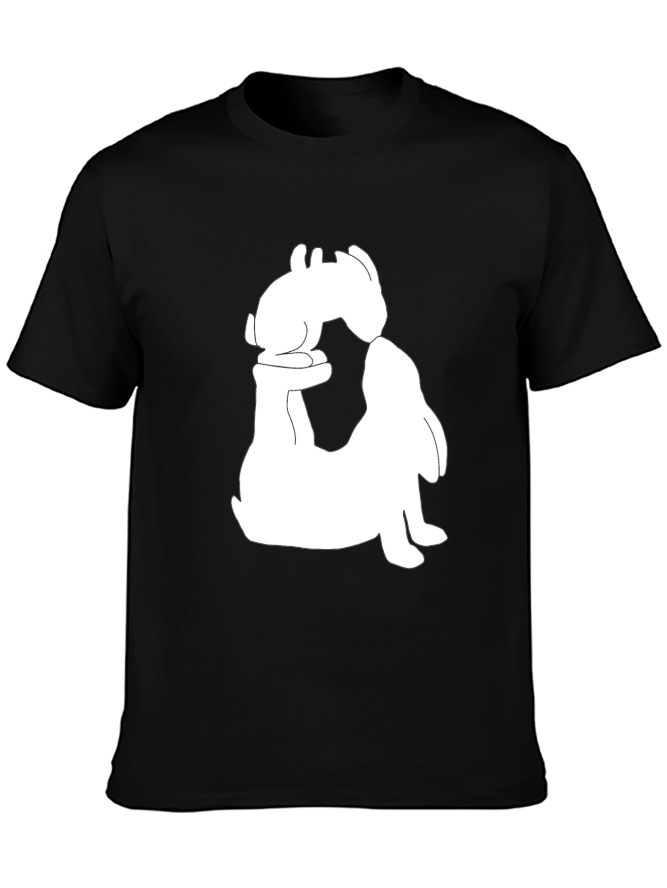 Black T-Shirt with Rabbit Graphic