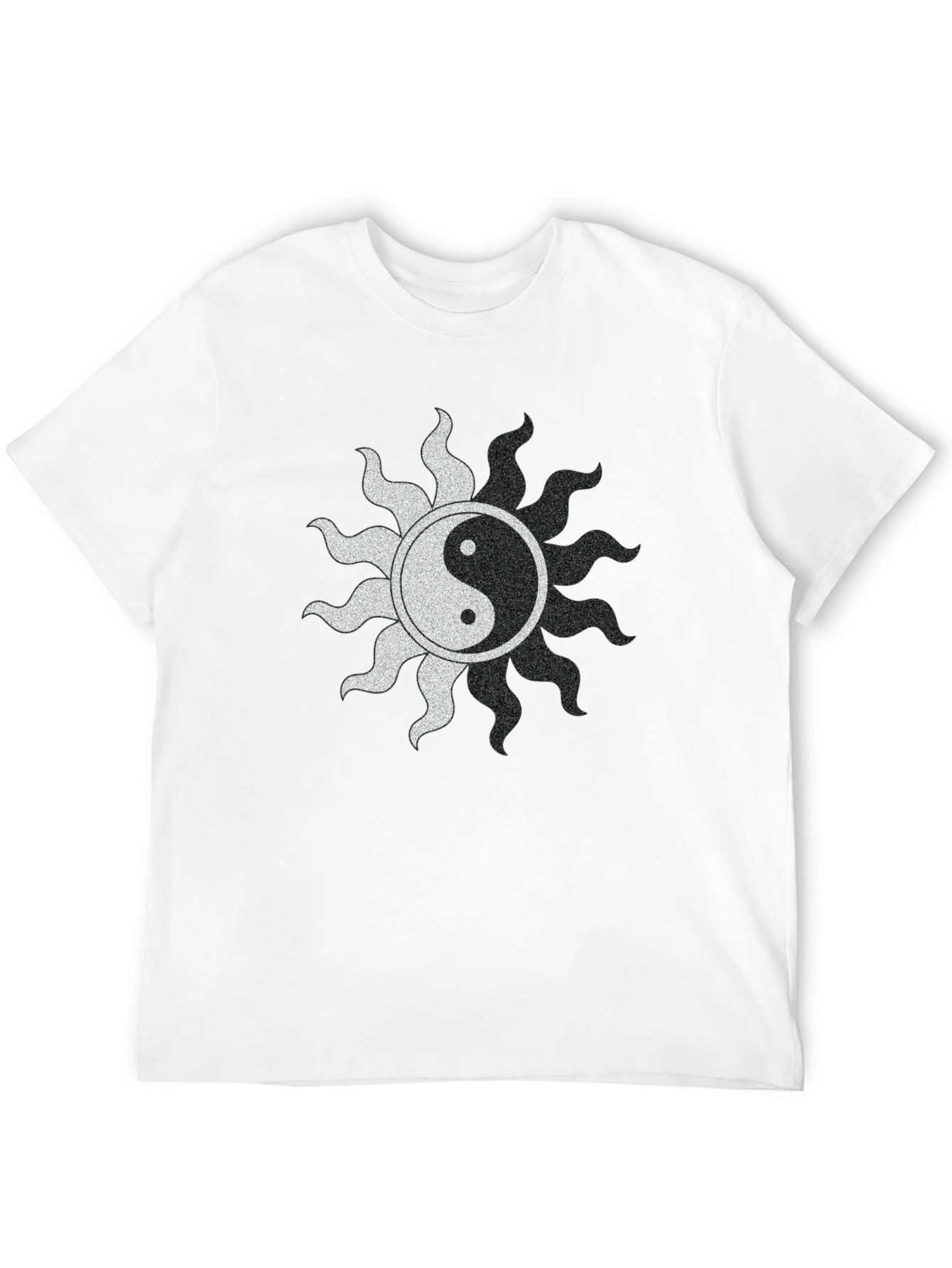 Yin Yang Sun Graphic Black T-Shirt
