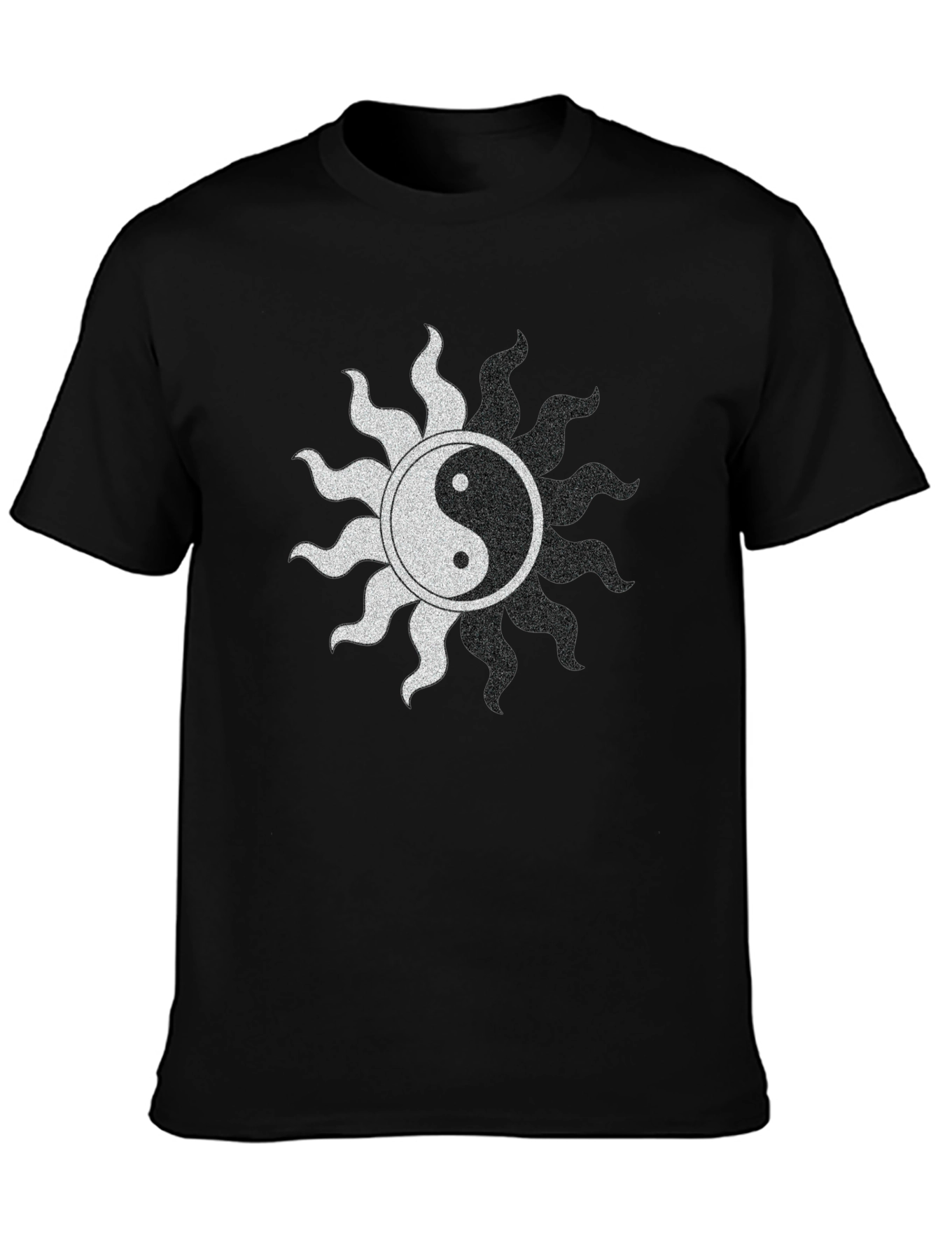 Yin Yang Sun Graphic Black T-Shirt