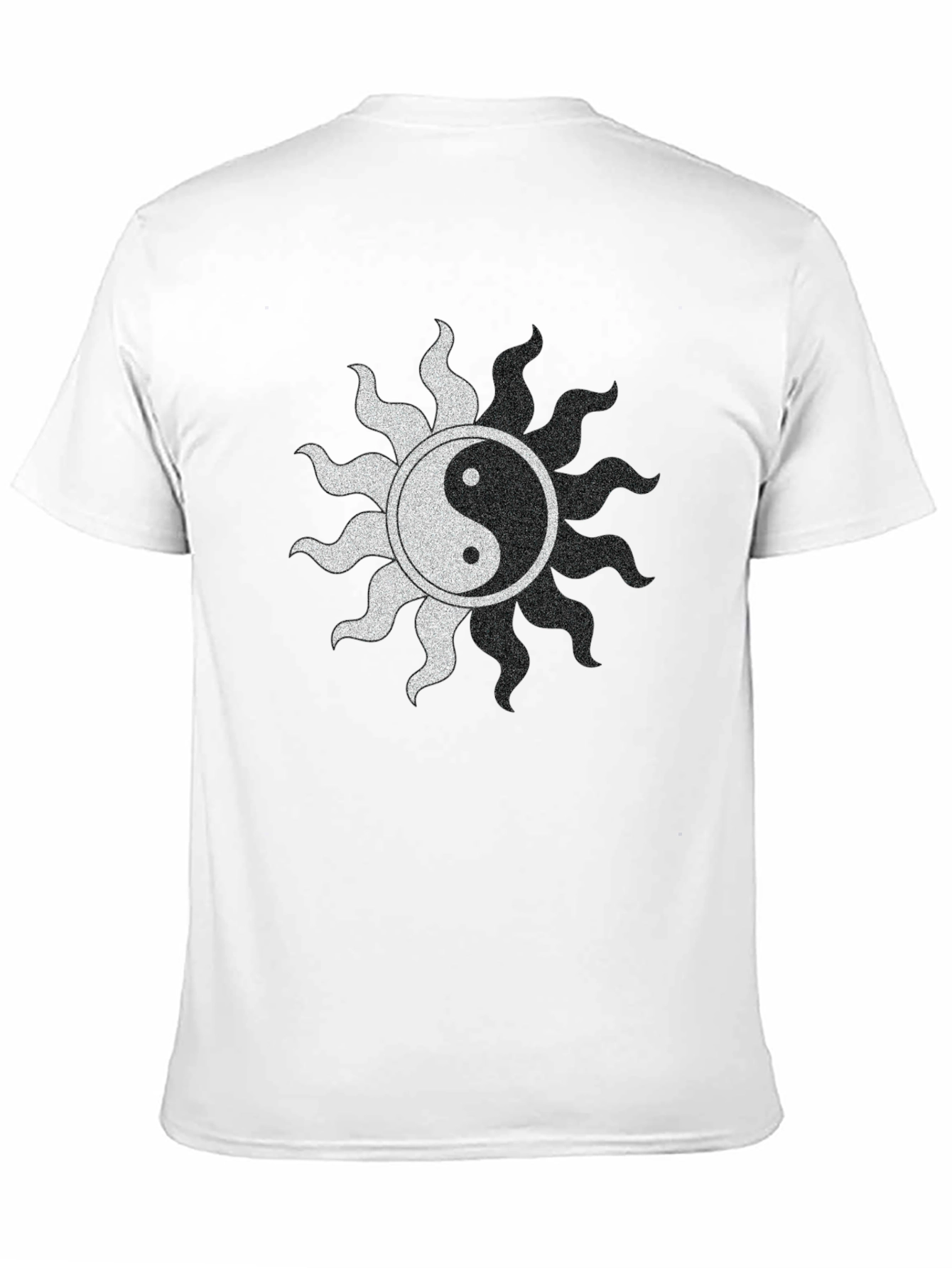 Yin Yang Sun Graphic Black T-Shirt