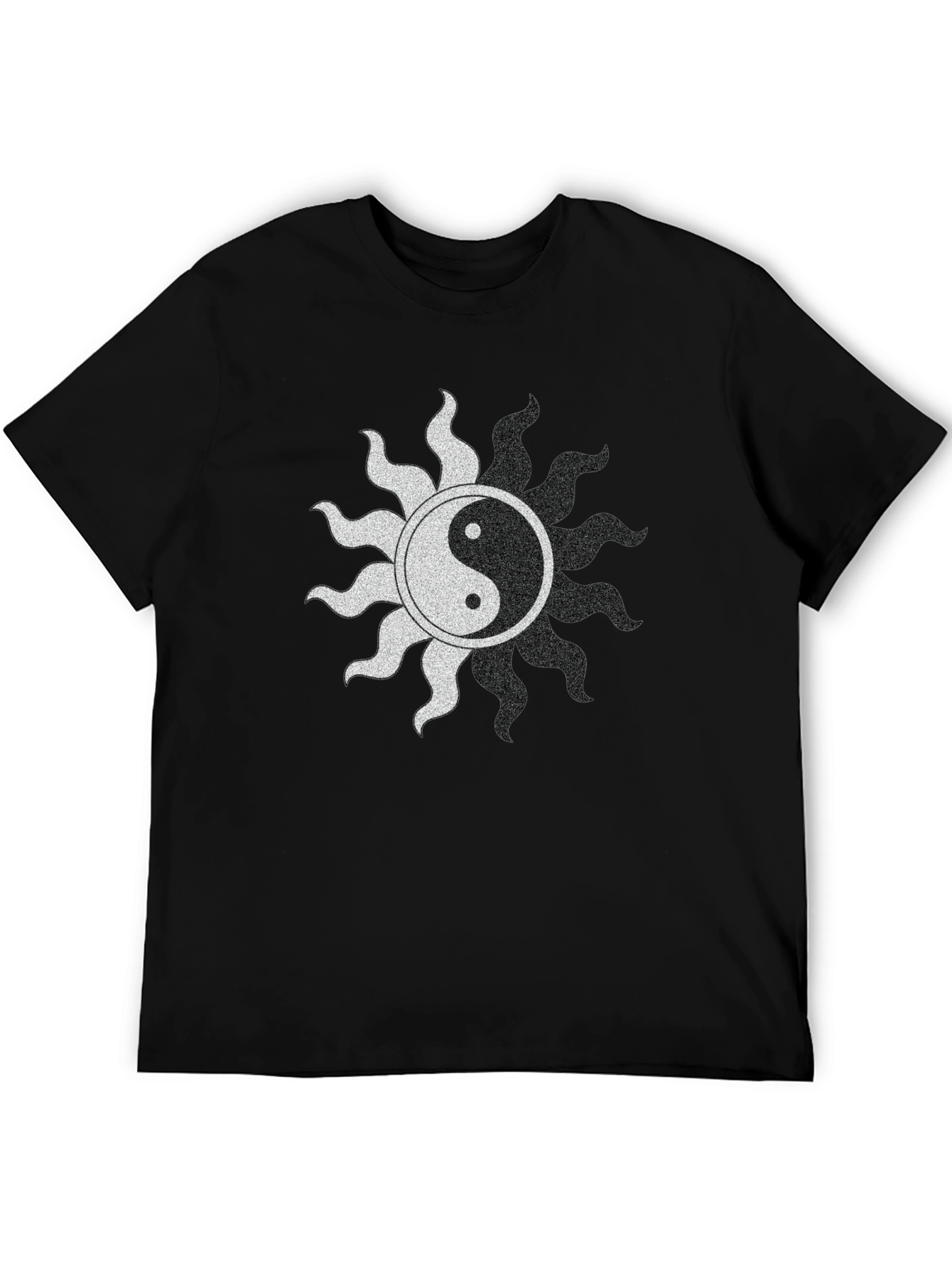 Yin Yang Sun Graphic Black T-Shirt