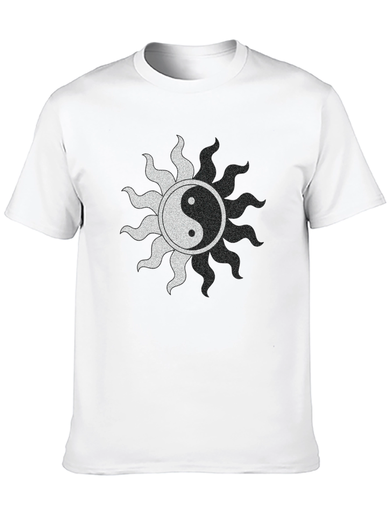 Yin Yang Sun Graphic Black T-Shirt
