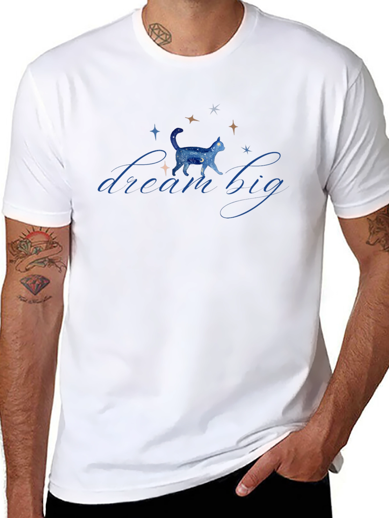 Dream Big Cat Starry T-Shirt