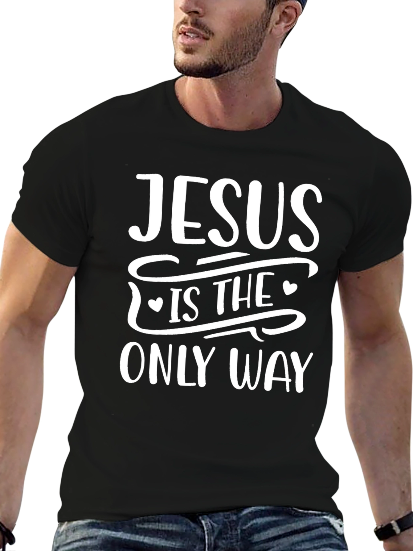 Jesus Is The Only Way Graphic Tee - Black