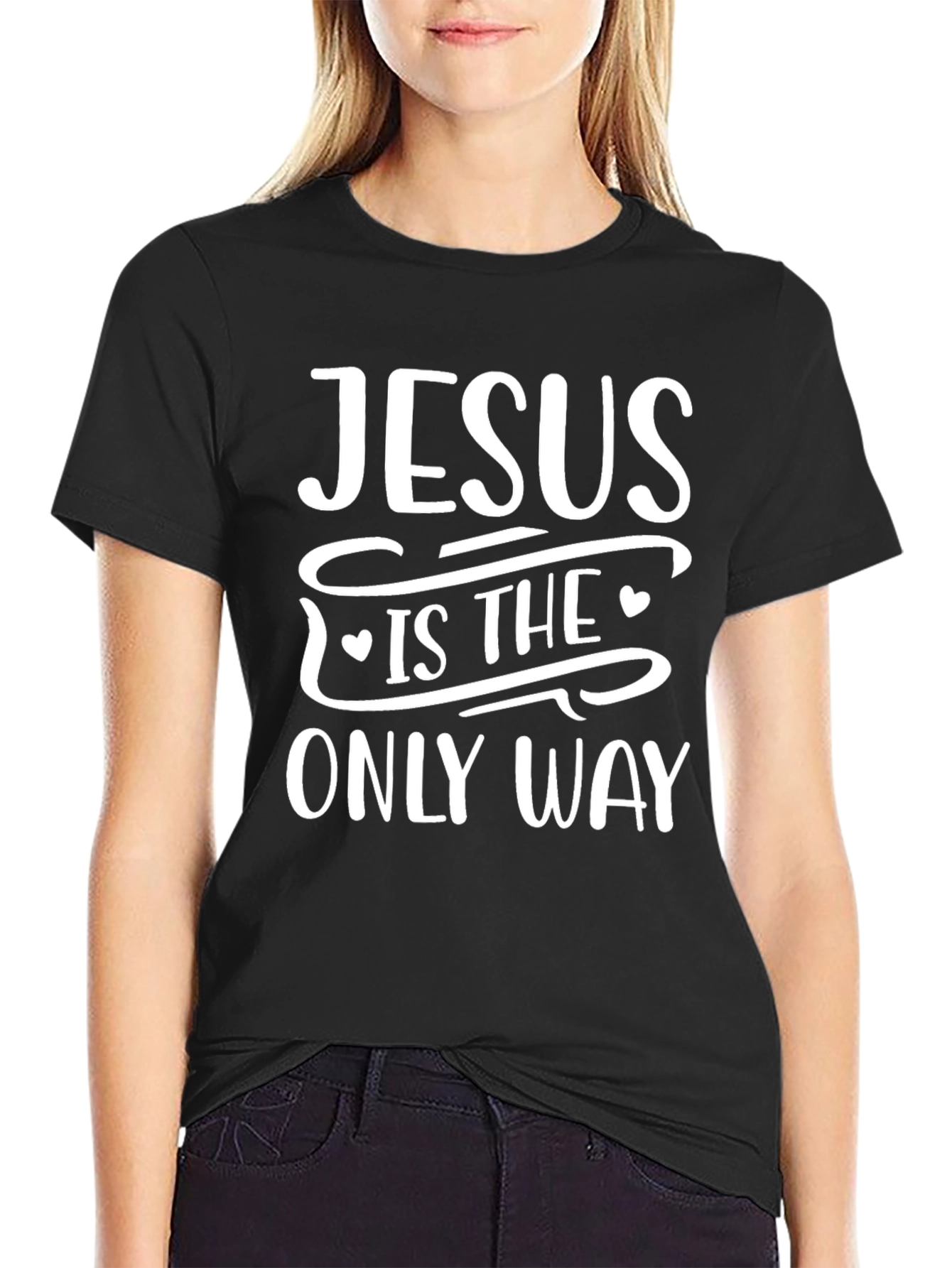 Jesus Is The Only Way Graphic Tee - Black