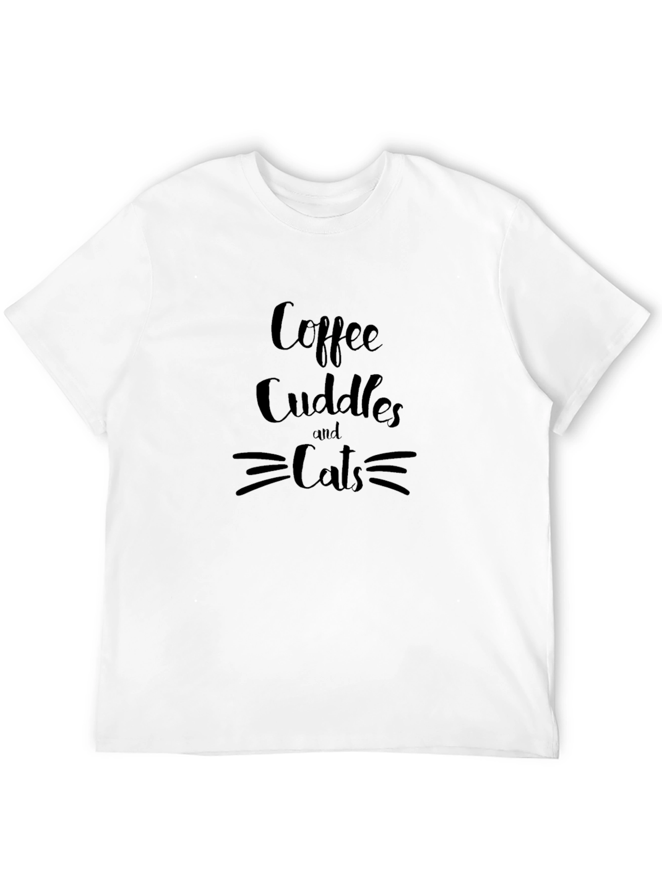 Coffee Cuddles & Cats Black T-Shirt