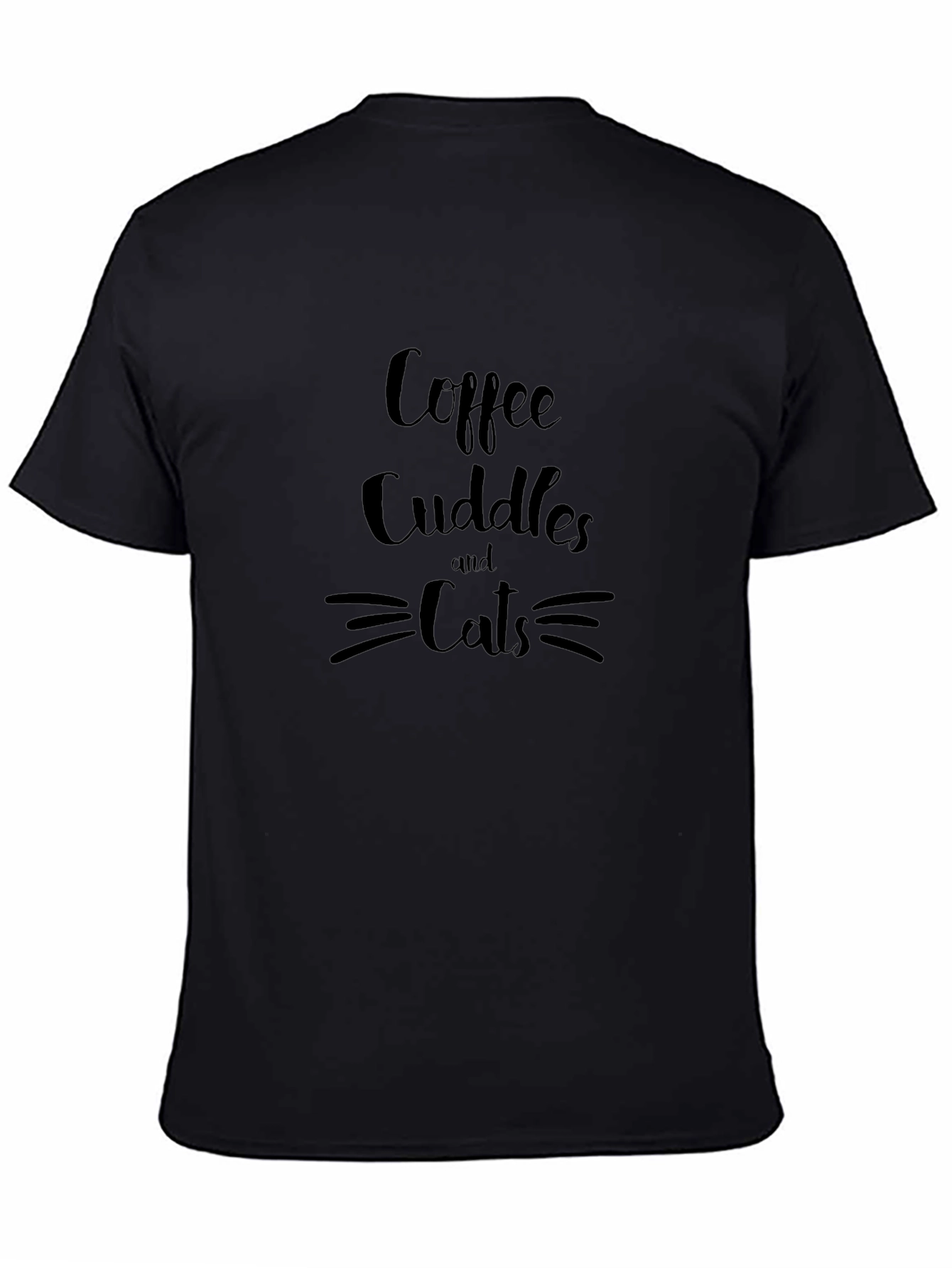 Coffee Cuddles & Cats Black T-Shirt