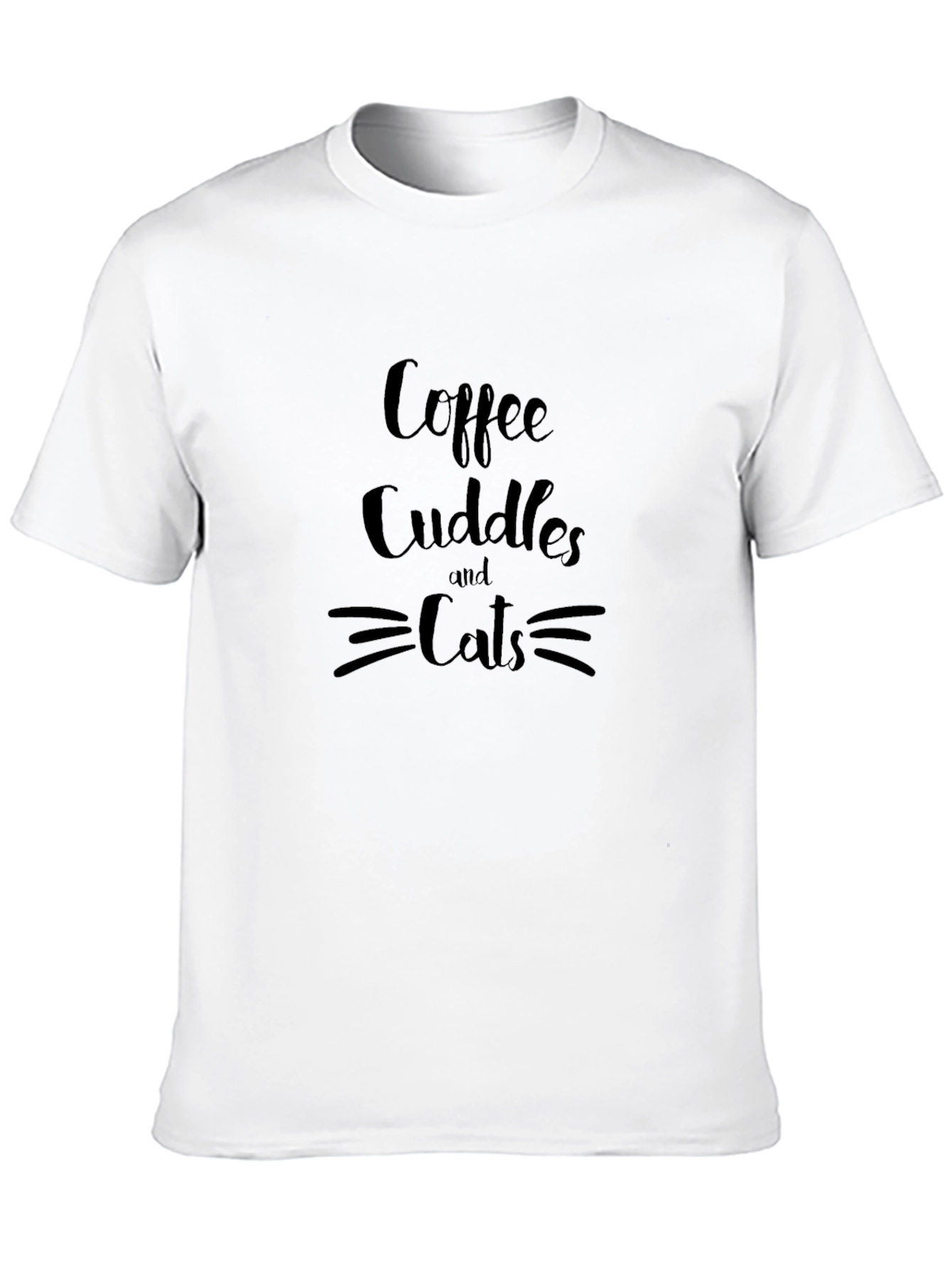 Coffee Cuddles & Cats Black T-Shirt