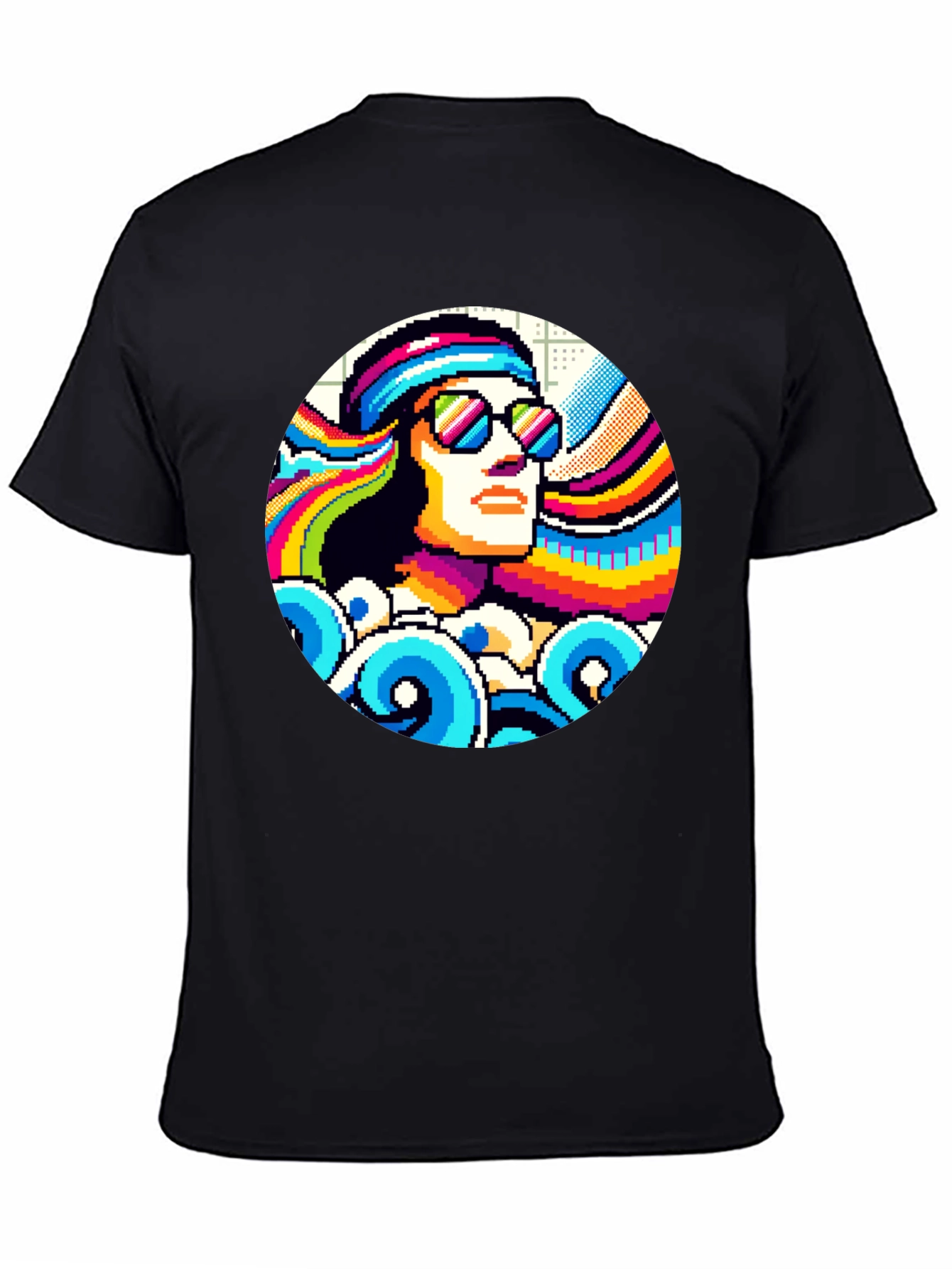 Retro Pixel Art T-Shirt - Cool 8-Bit Hippie Design