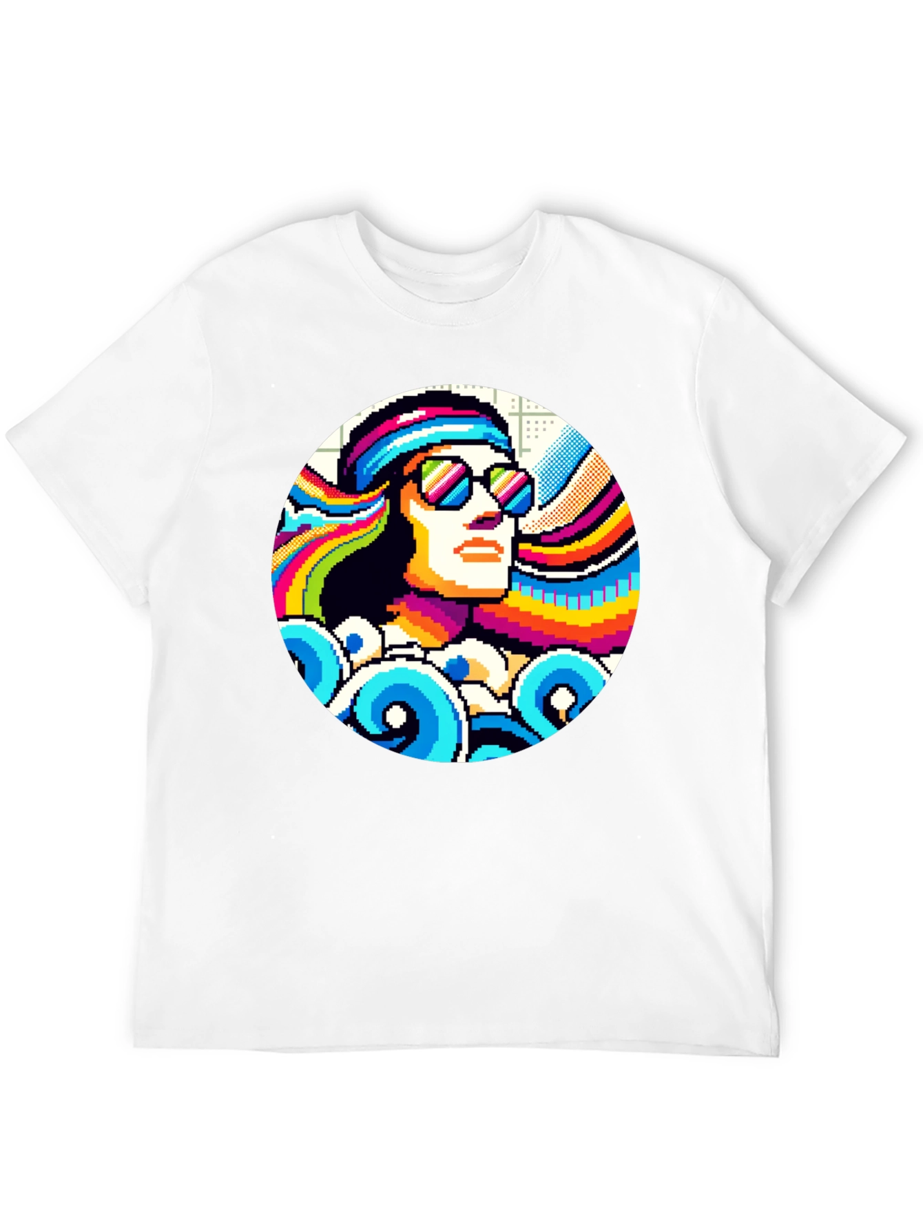 Retro Pixel Art T-Shirt - Cool 8-Bit Hippie Design