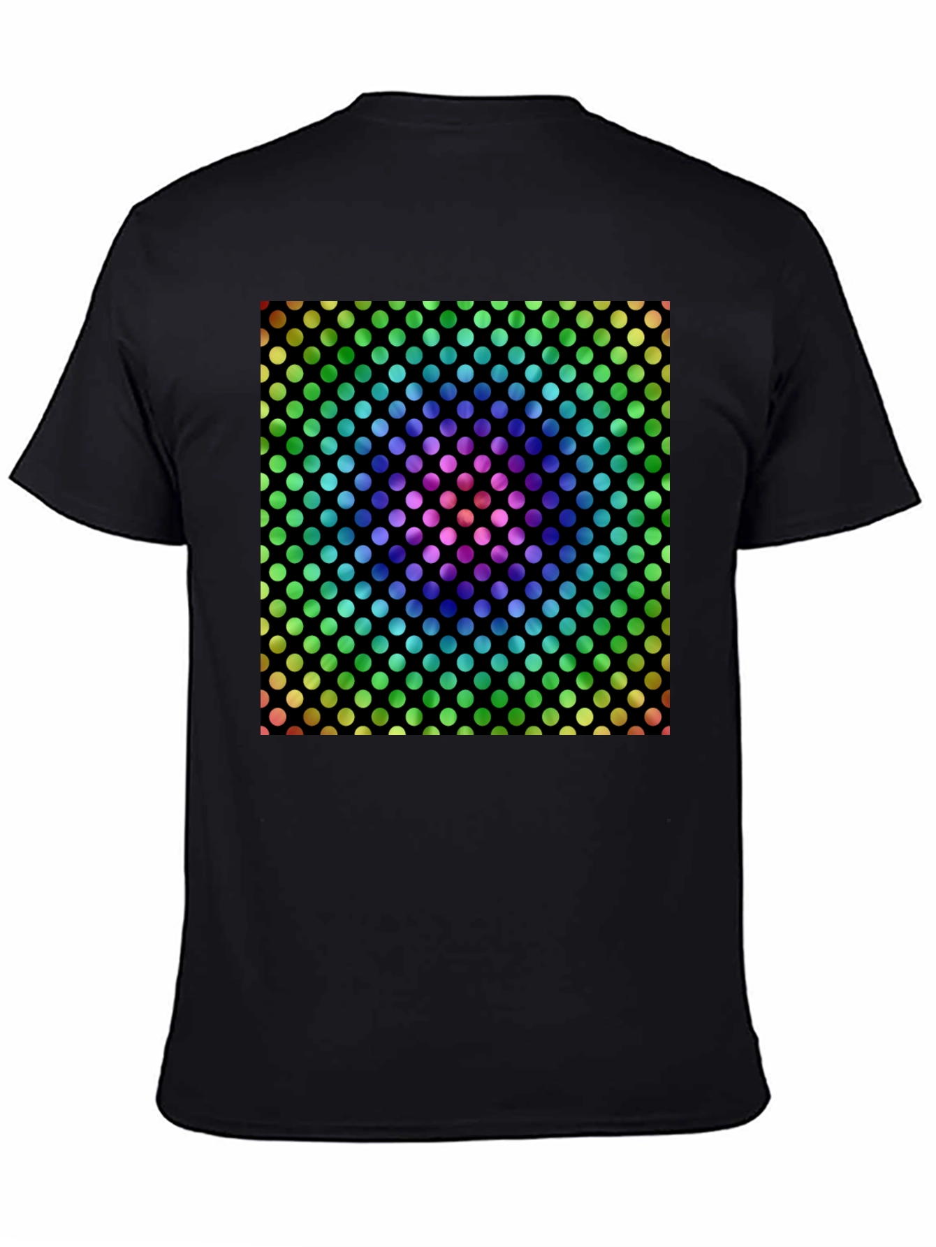 Rainbow Polka Dot Graphic Tee - Mens Black T-Shirt