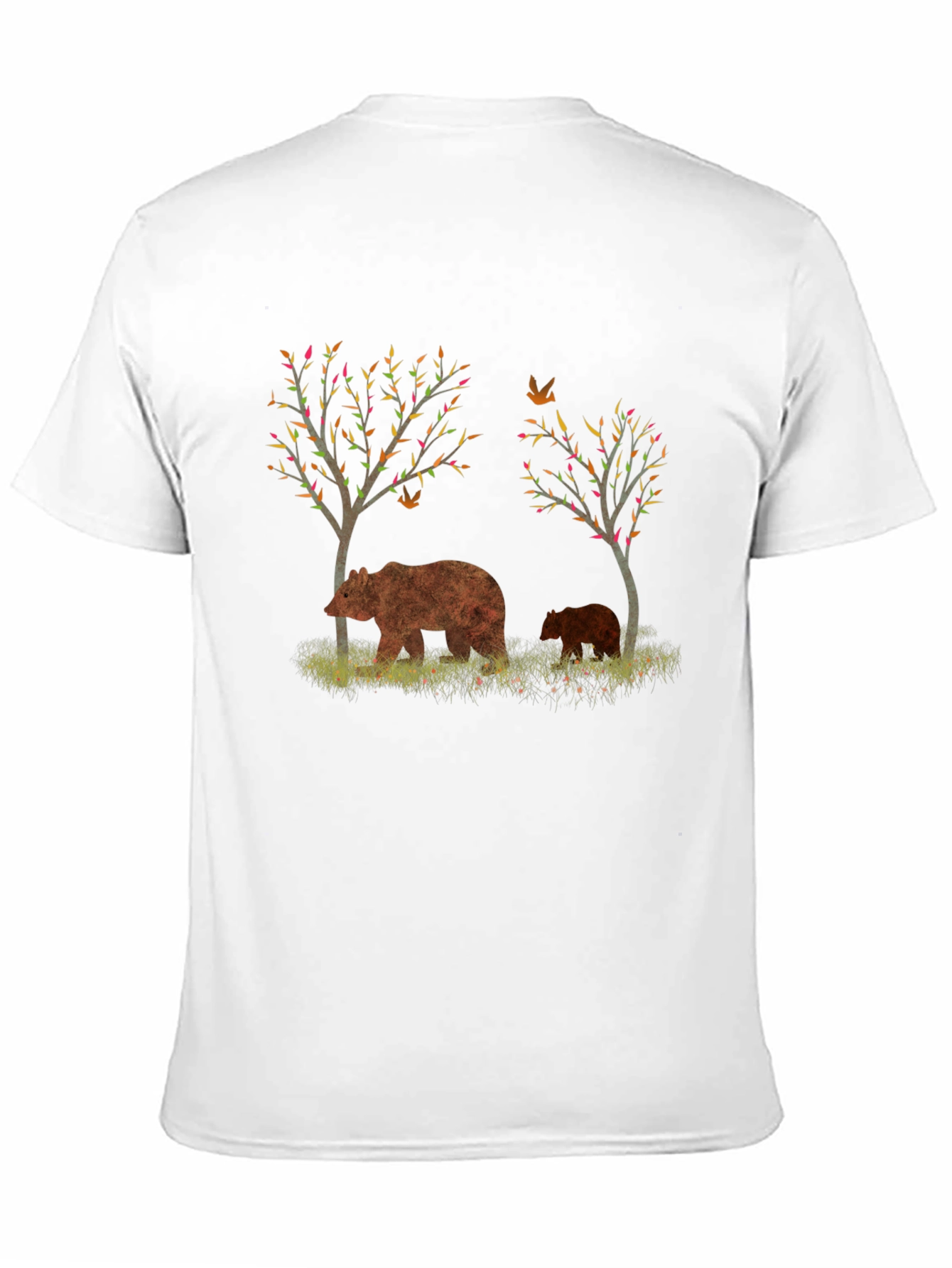 Bear and Cub Graphic Black T-Shirt