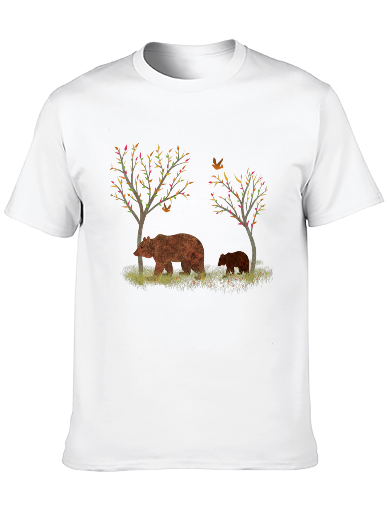 Bear and Cub Graphic Black T-Shirt