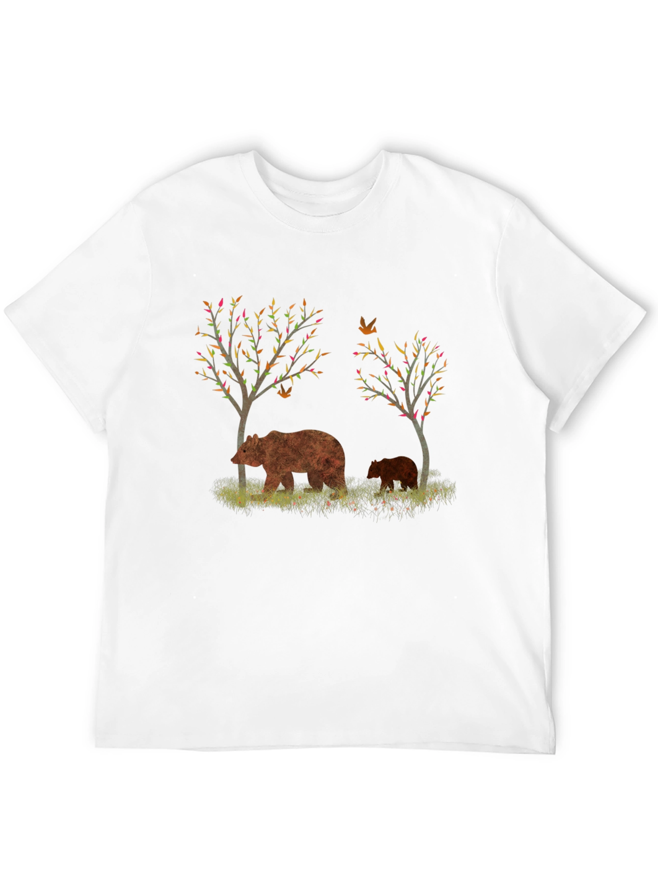 Bear and Cub Graphic Black T-Shirt