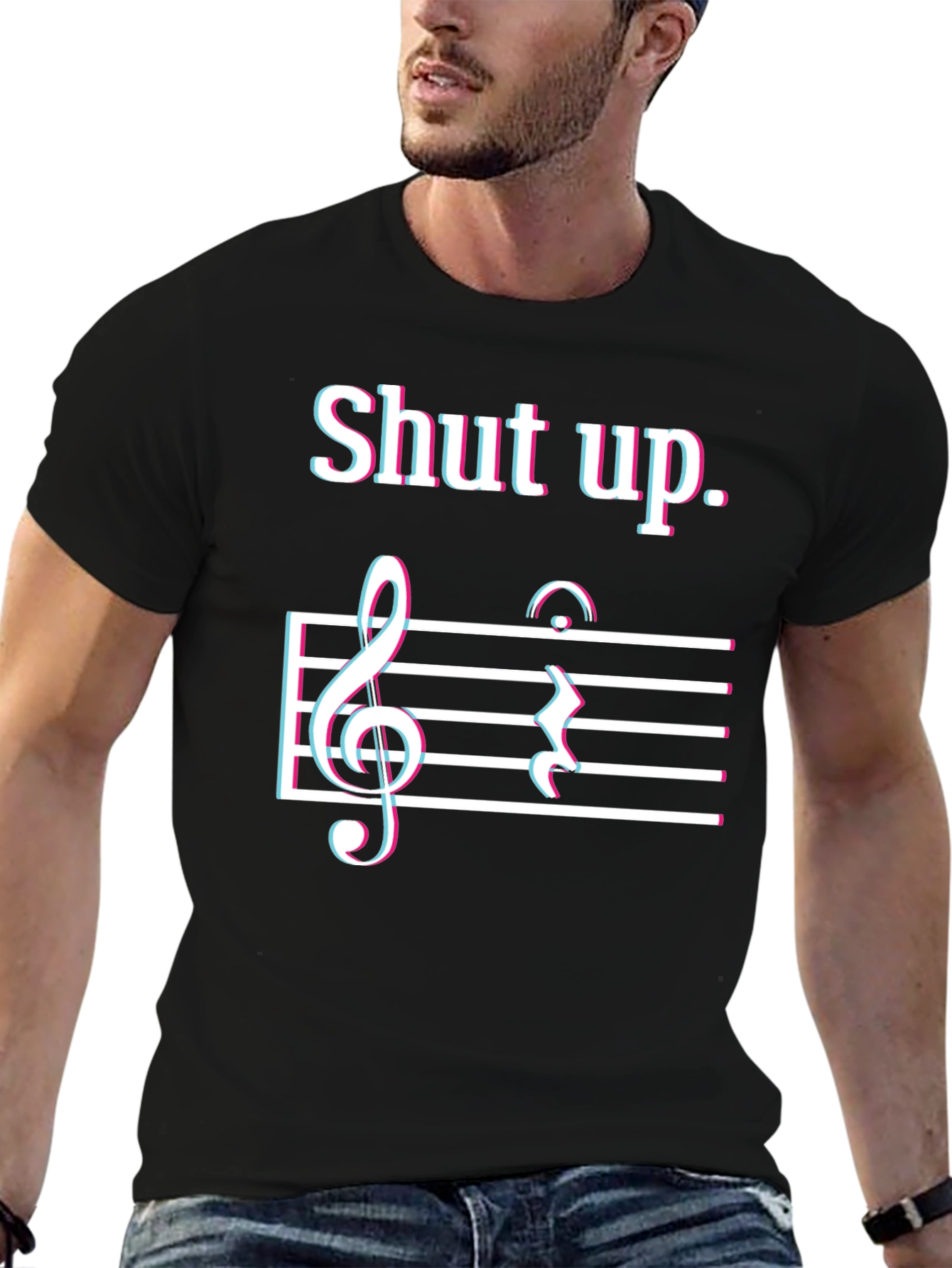 Shut Up Music Note T-Shirt - Funny Sarcastic Tee