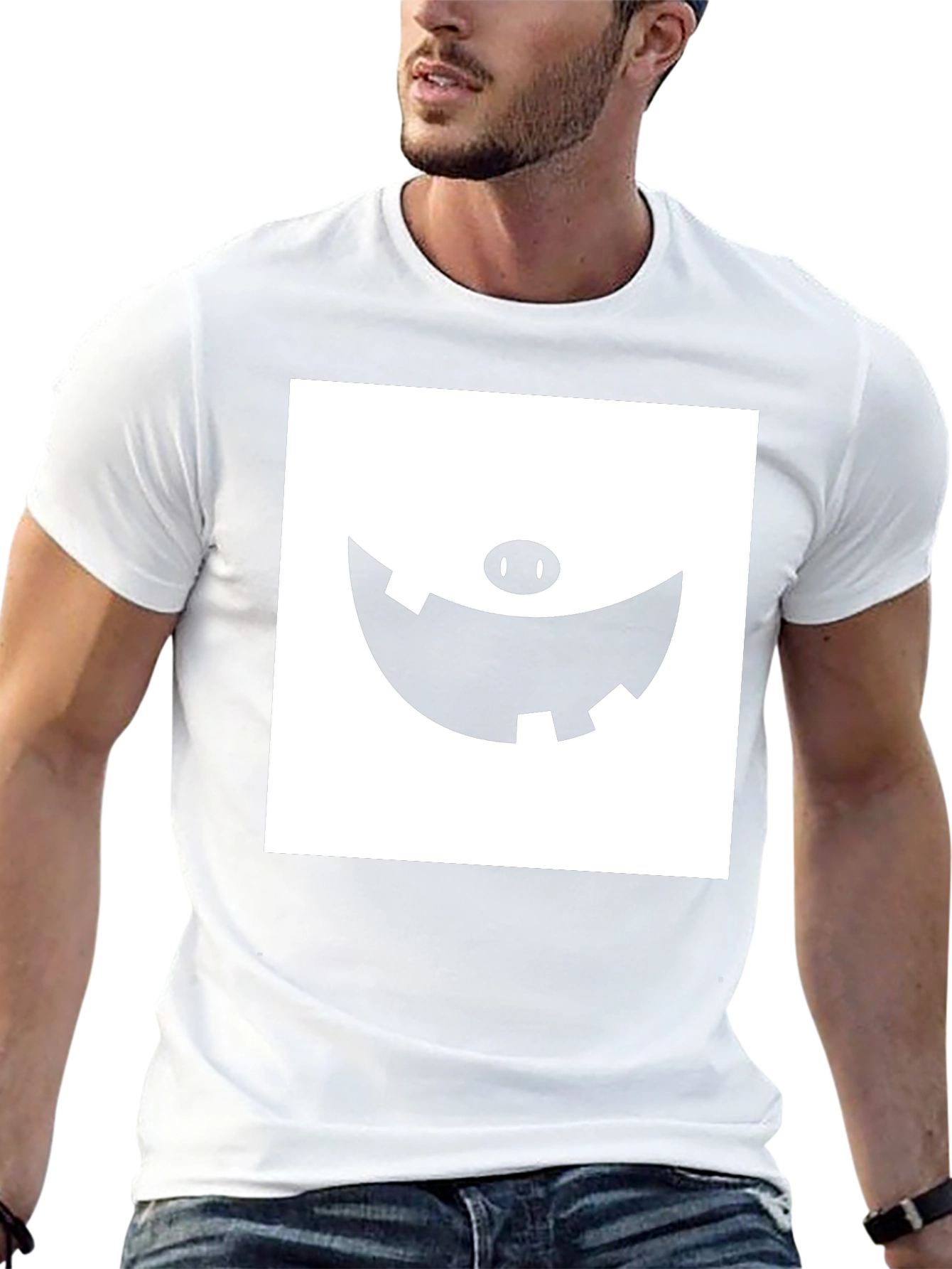 Mens Black T-Shirt with Graphic Print