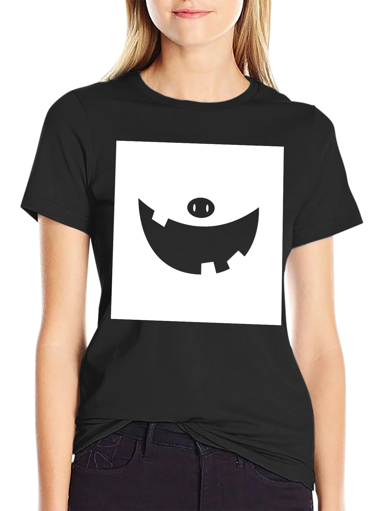 Mens Black T-Shirt with Graphic Print